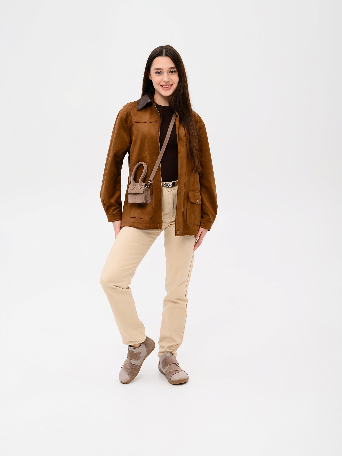 картинка Босоногие ботинки  ED'ART 206.NATA'br.Визон+капучино замша от интернет магазина