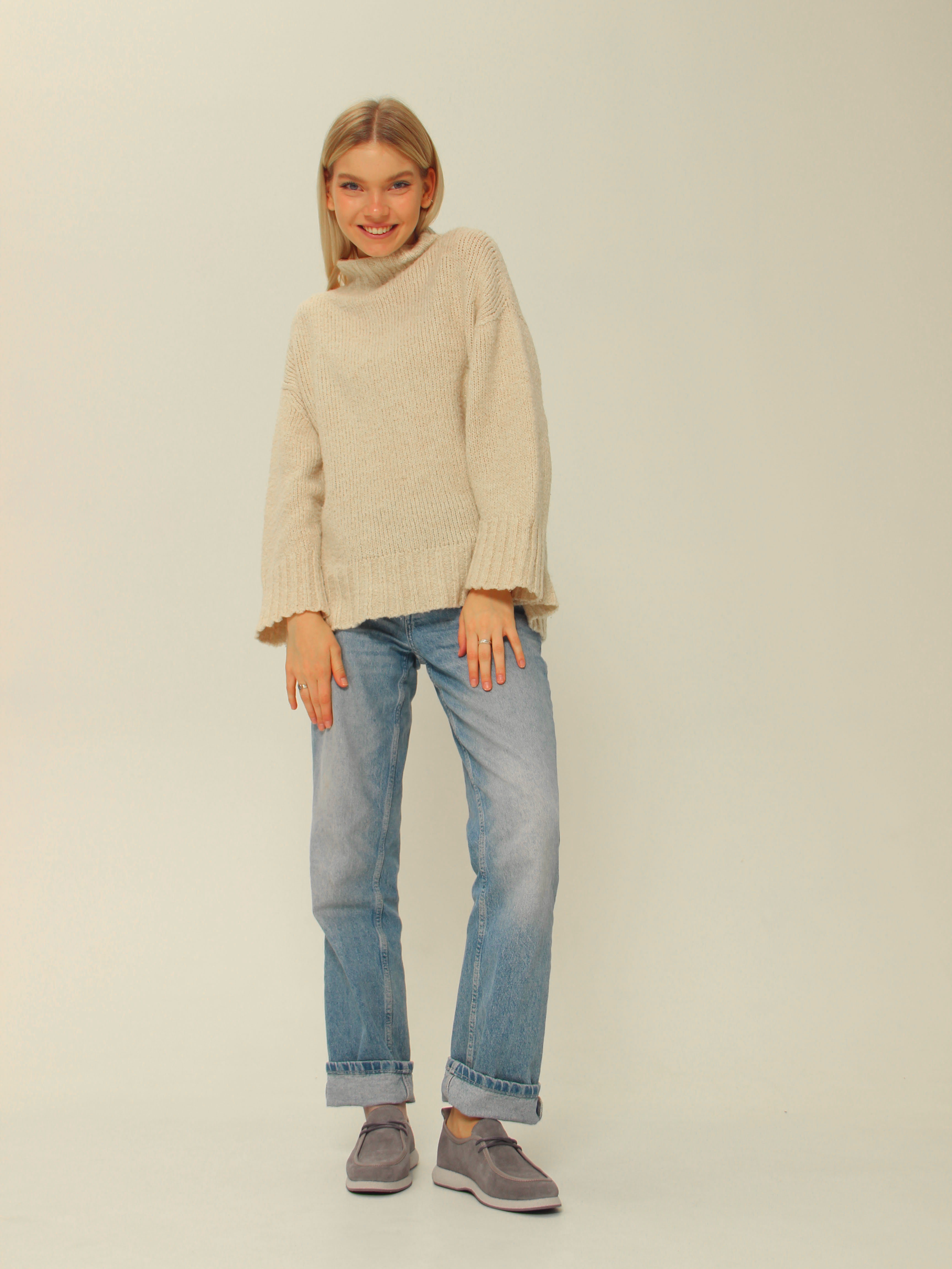 картинка Мокасины ED'ART 191.1607'be. серый замок замша от интернет магазина