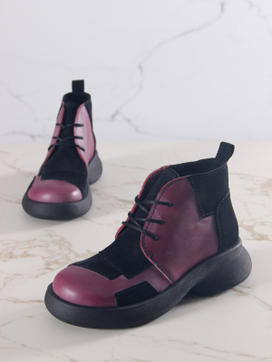 Ботинки  ED'ART 305.927'bl. Вакса бордо+черная замша R