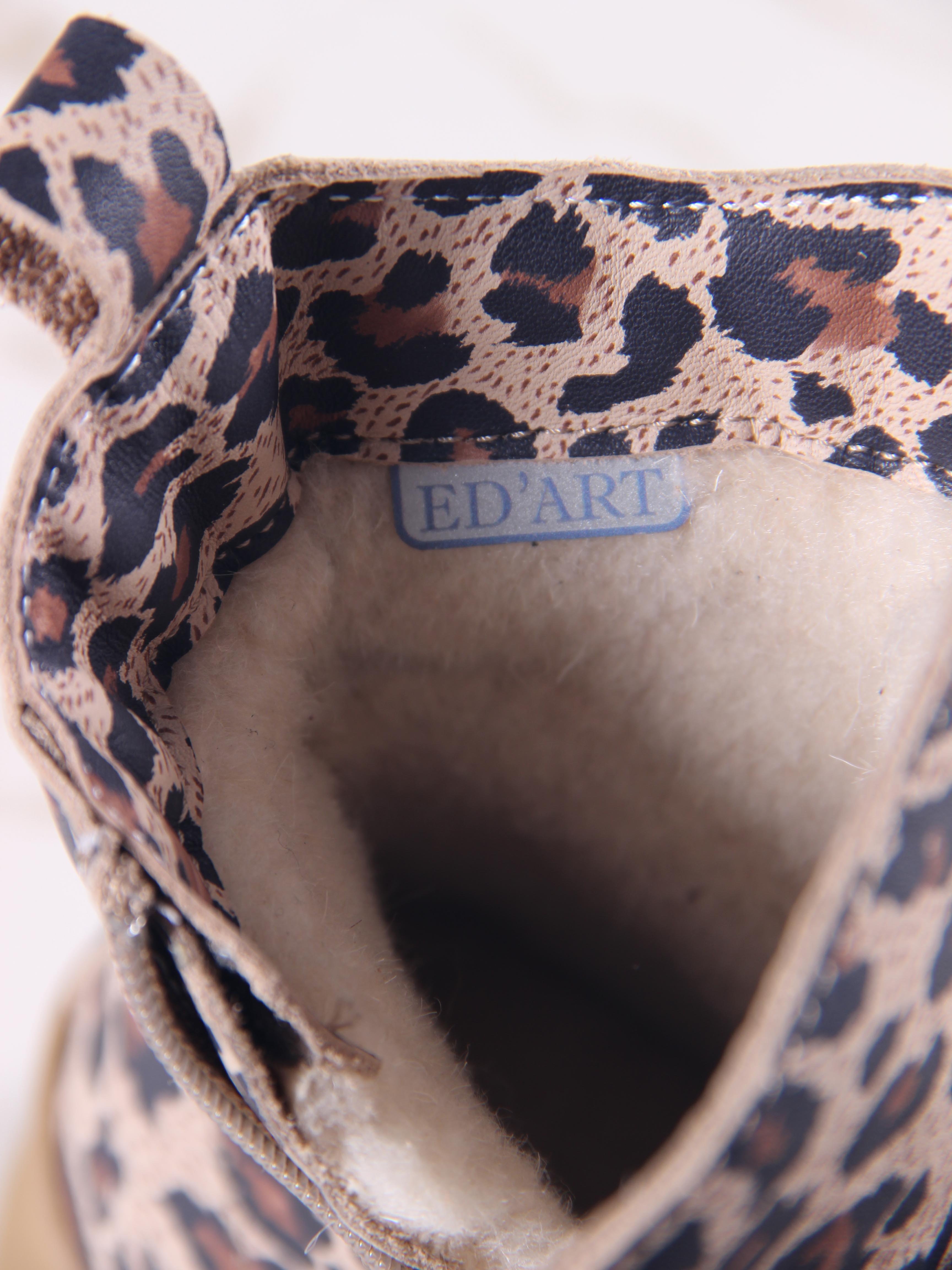 картинка Ботинки ED'ART 215.warm'br. бежевый леопард от интернет магазина
