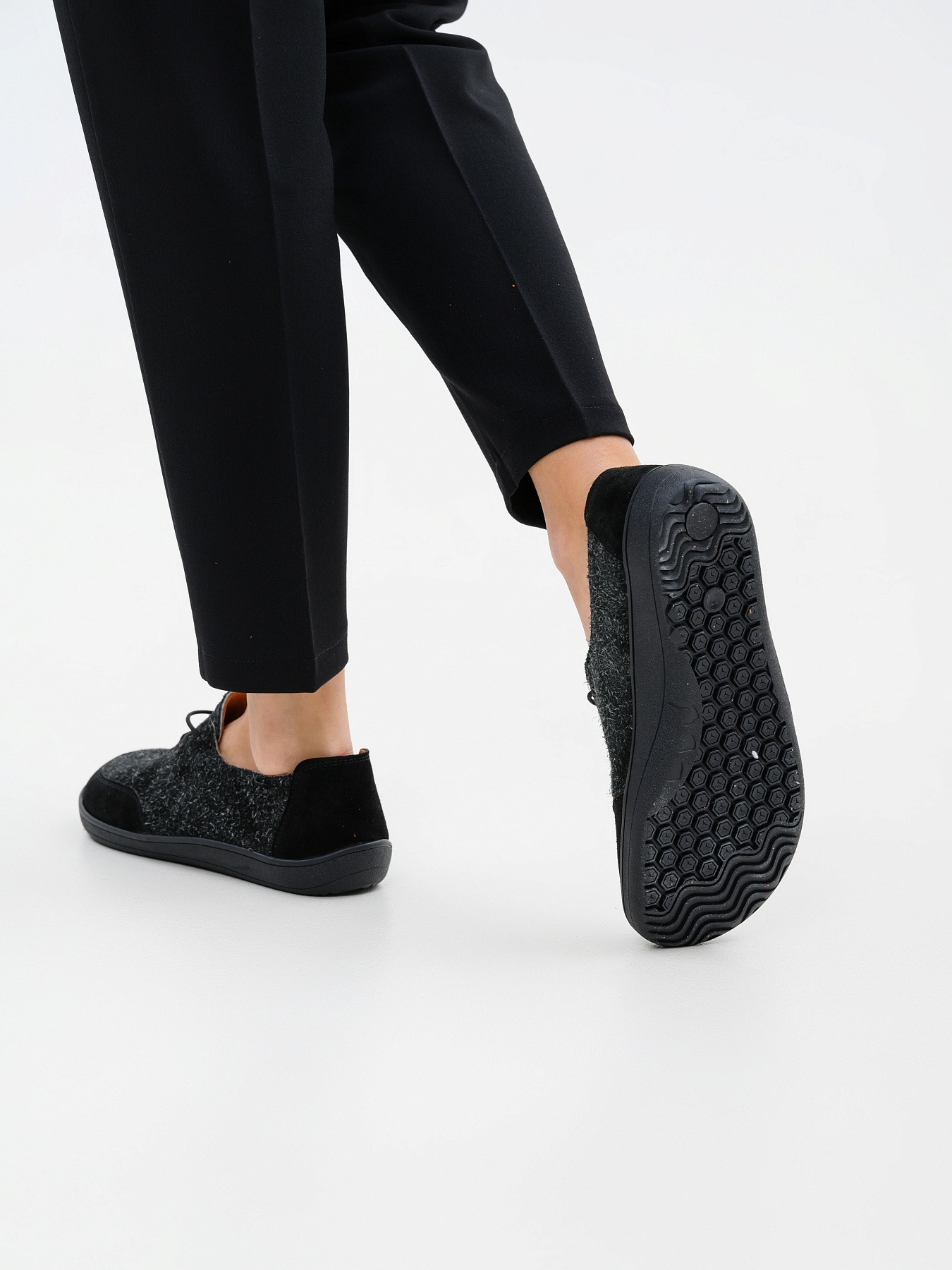 картинка Босоногие туфли ED'ART 188.nata'bl.Черный джангл+черная замша от интернет магазина