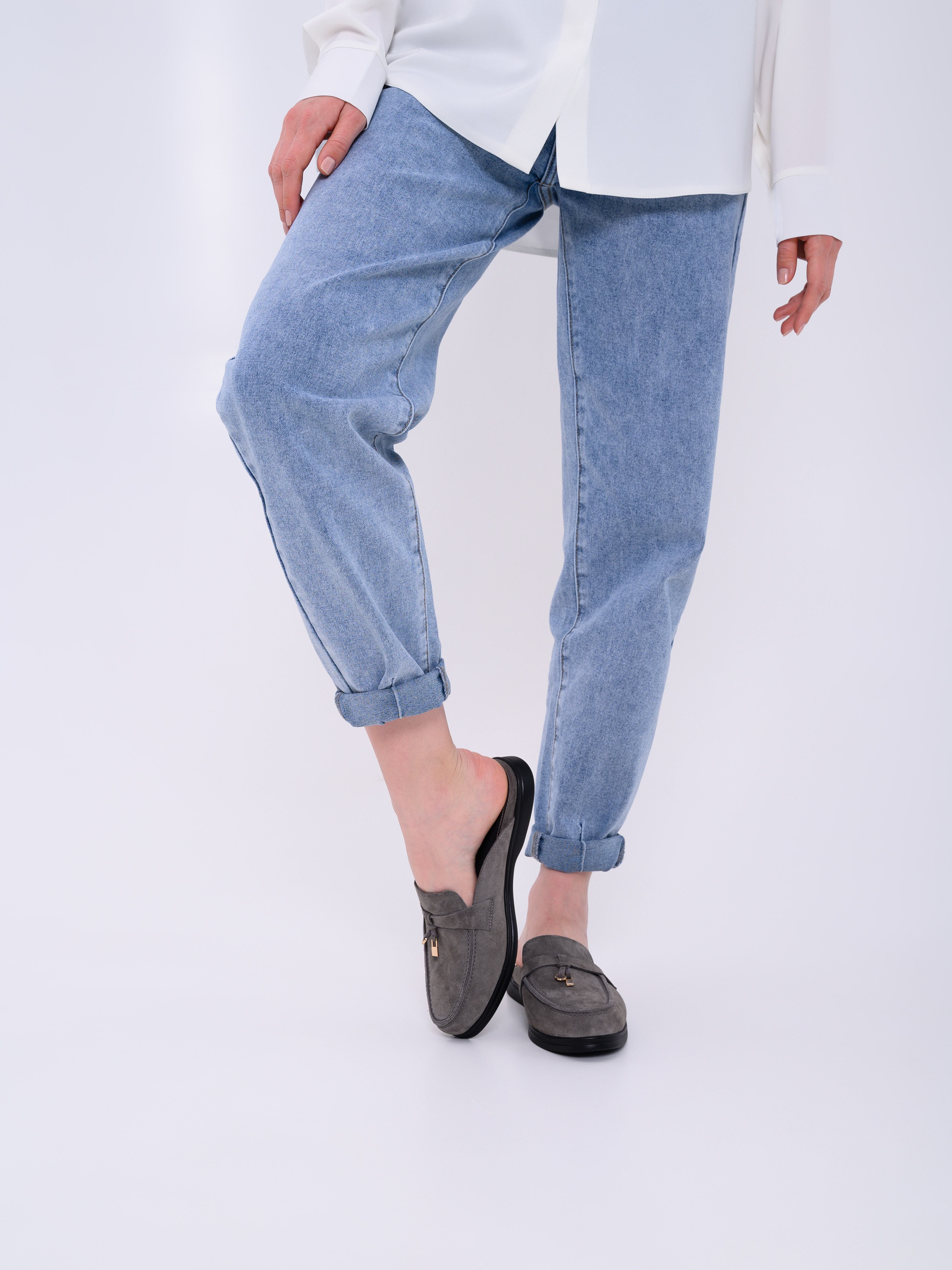 картинка Мюли ED'ART 1070.2614'bl. серый замша от интернет магазина