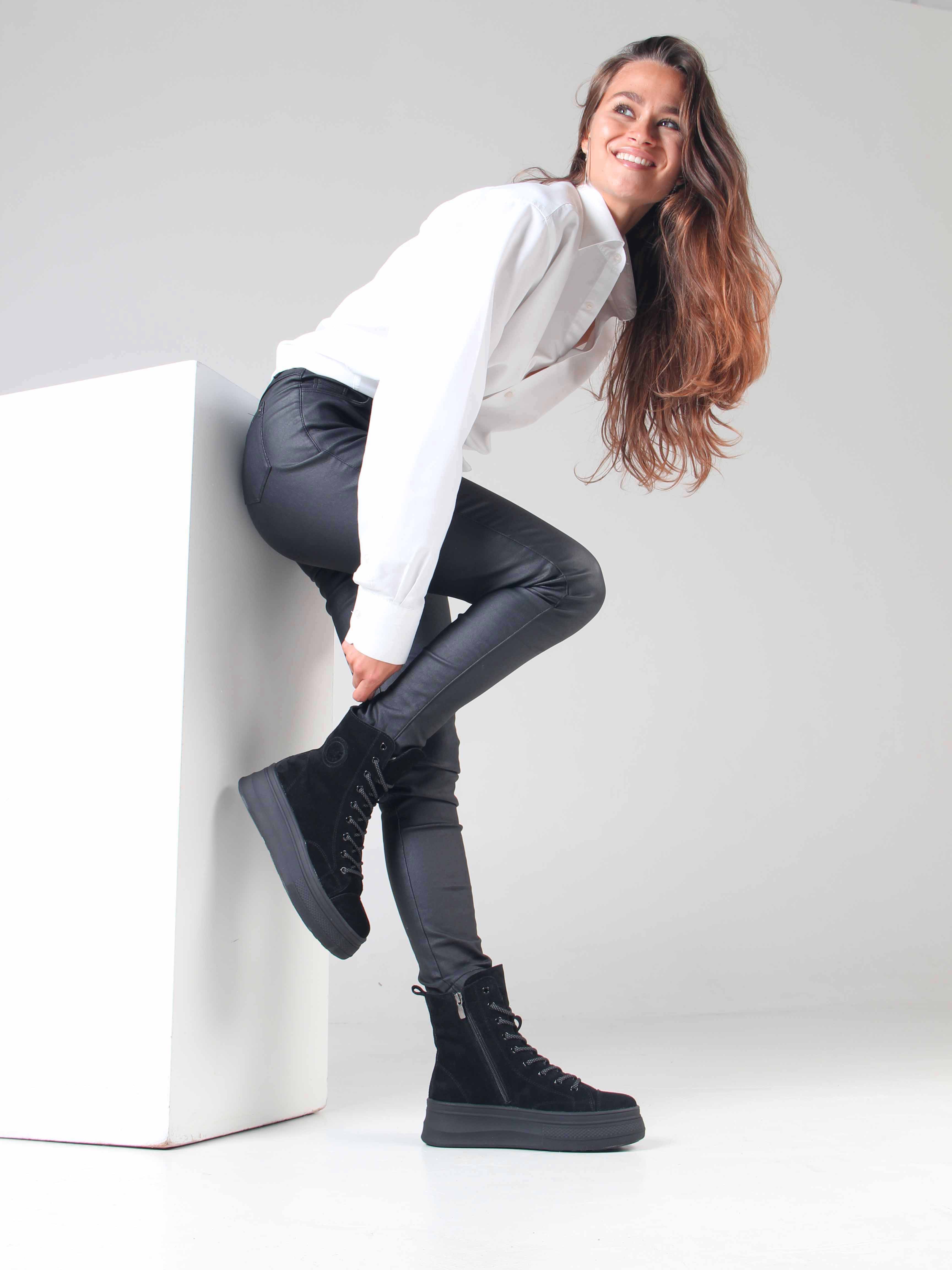 картинка Ботинки ED'ART 215.warm'bl. черные замша от интернет магазина