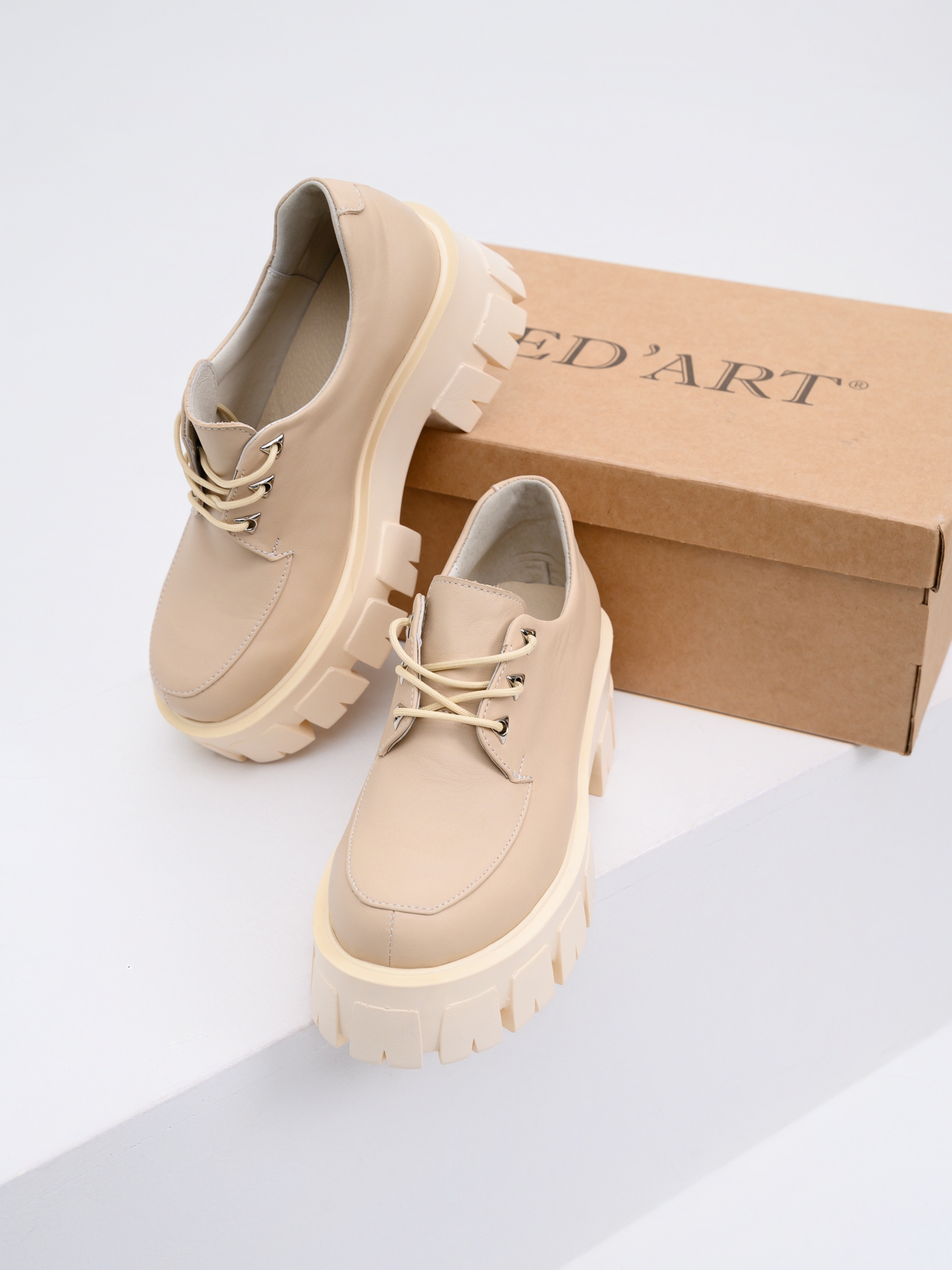 картинка Туфли полуботинки ED'ART 202.90200'm. Бежевый от интернет магазина