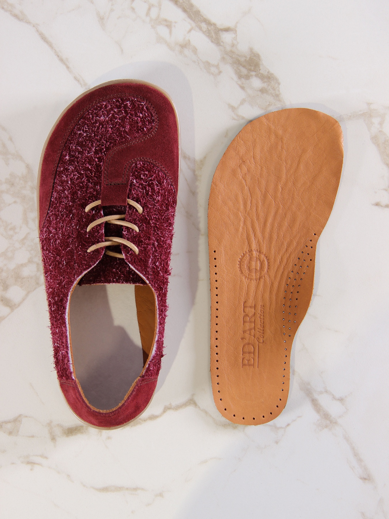 картинка Босоногие туфли ED'ART 188.nata'br.Бордовый джангл+бордовая замша от интернет магазина