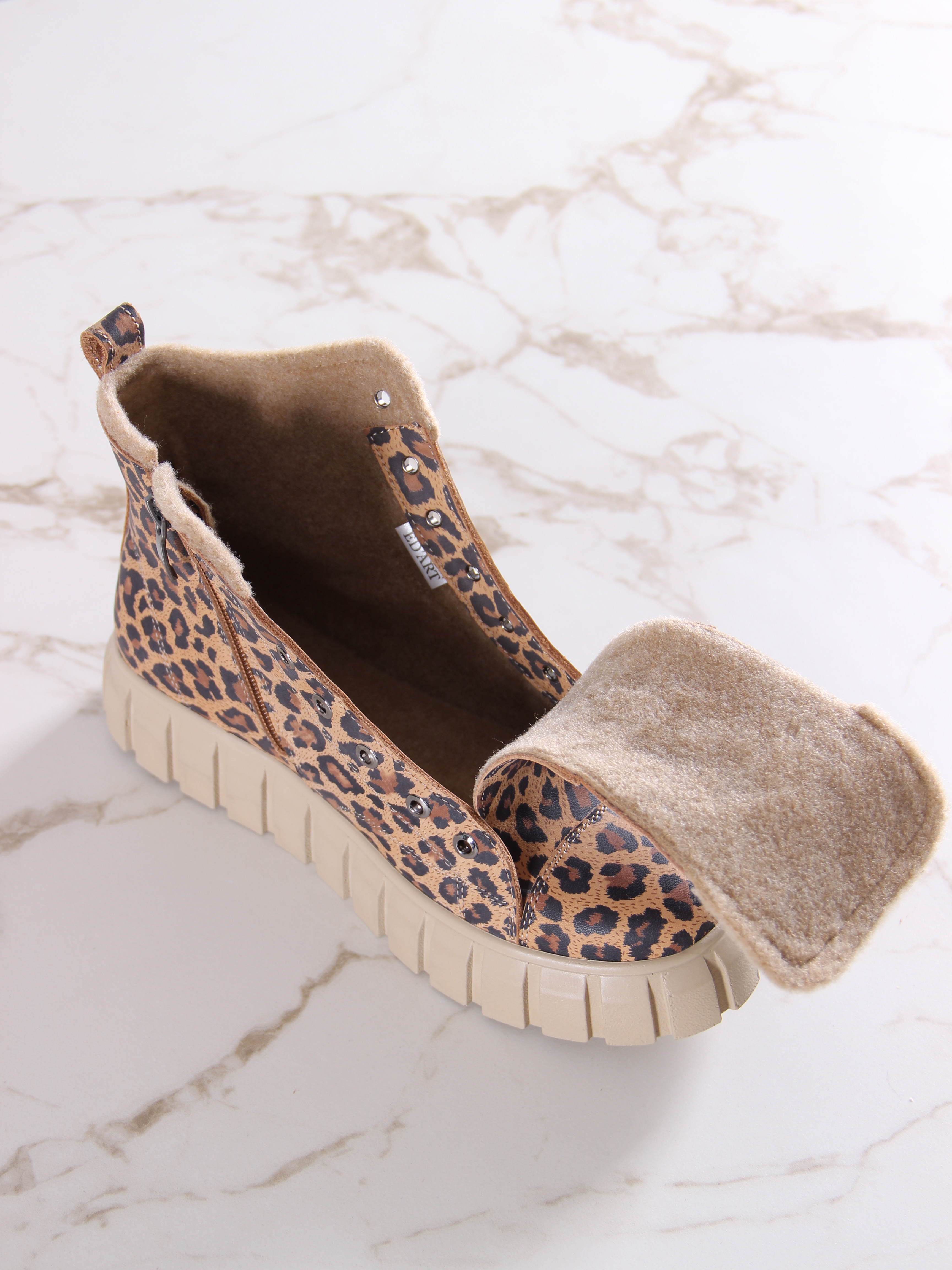 картинка Ботинки ED'ART 217.91505'be. Коричневый леопард от интернет магазина