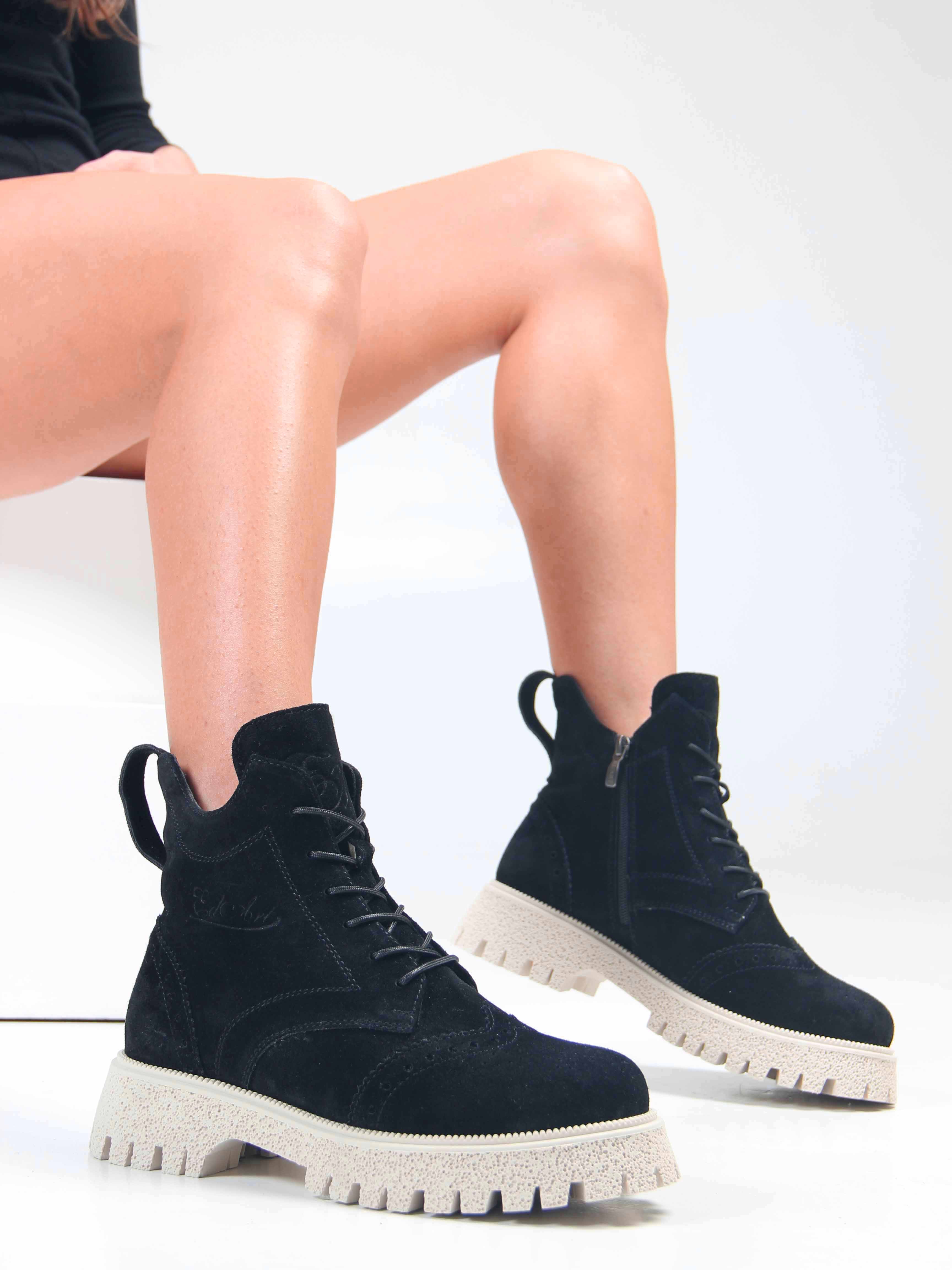 картинка Ботинки ED'ART 338.1541'be. черный замша от интернет магазина