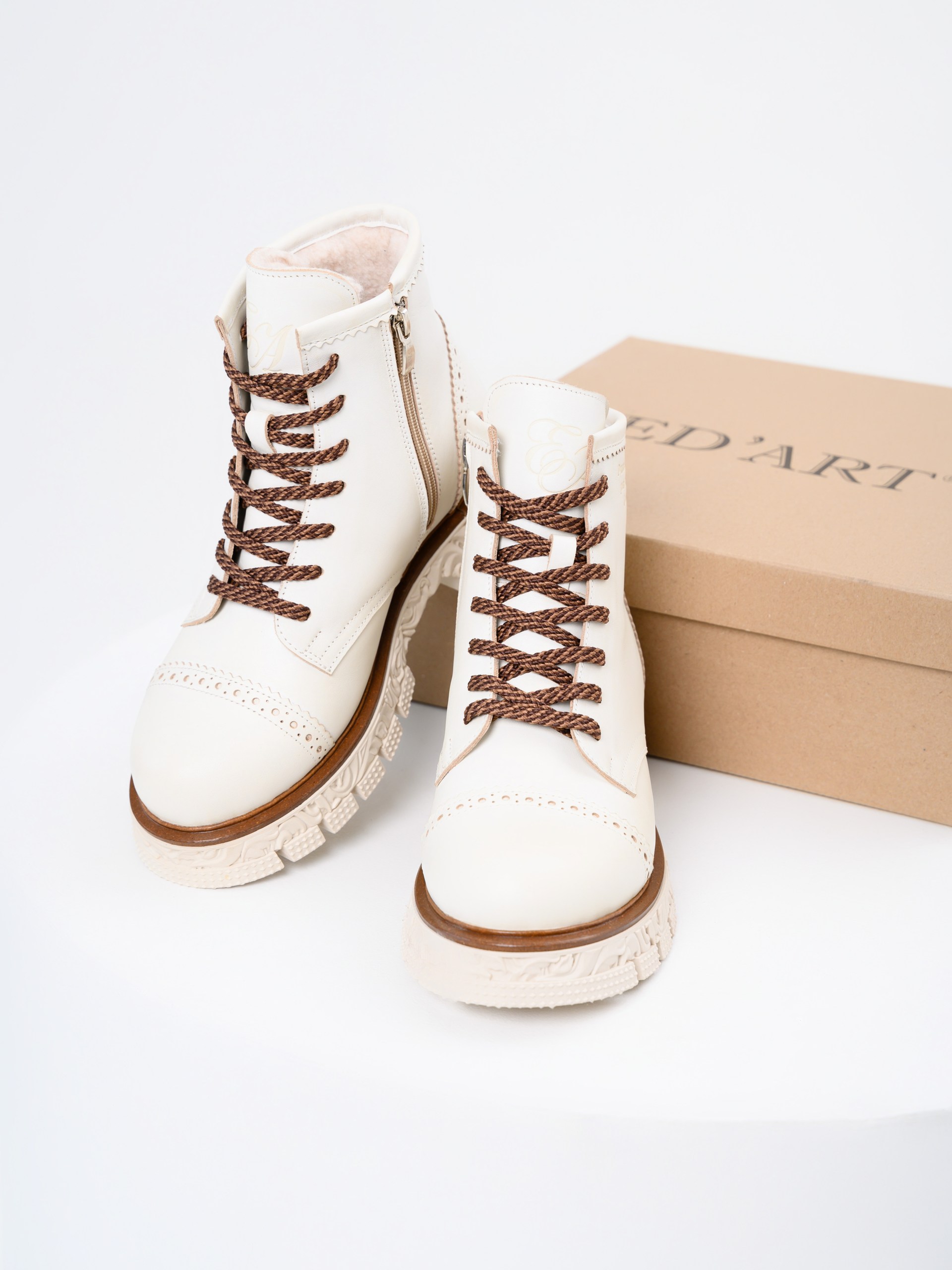 картинка Ботинки ED'ART 319.PODYUM141'w. Вакса белая от интернет магазина