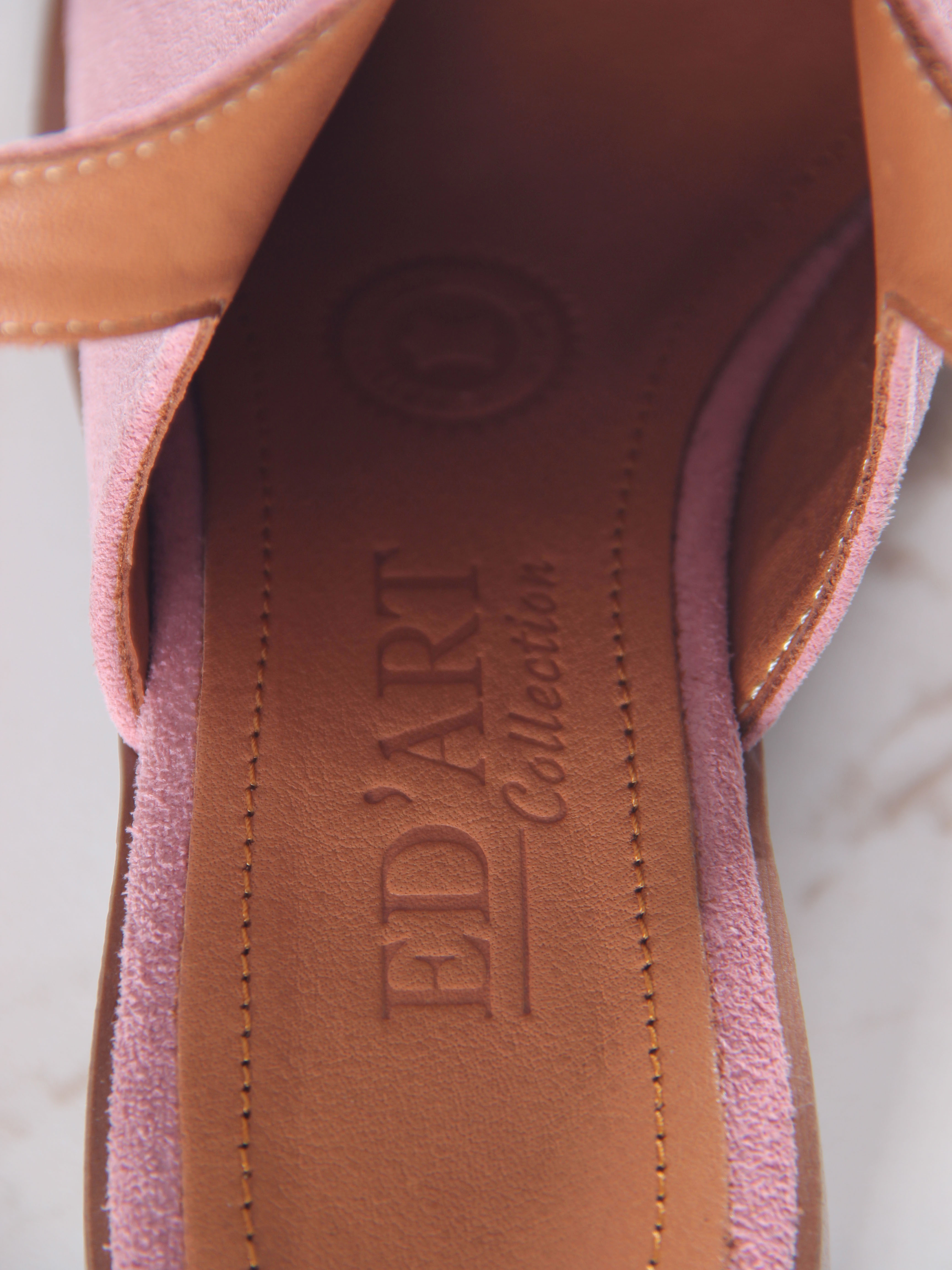 картинка Сабо ED'ART 5133.23663'br.Розовая замша+коричневый от интернет магазина