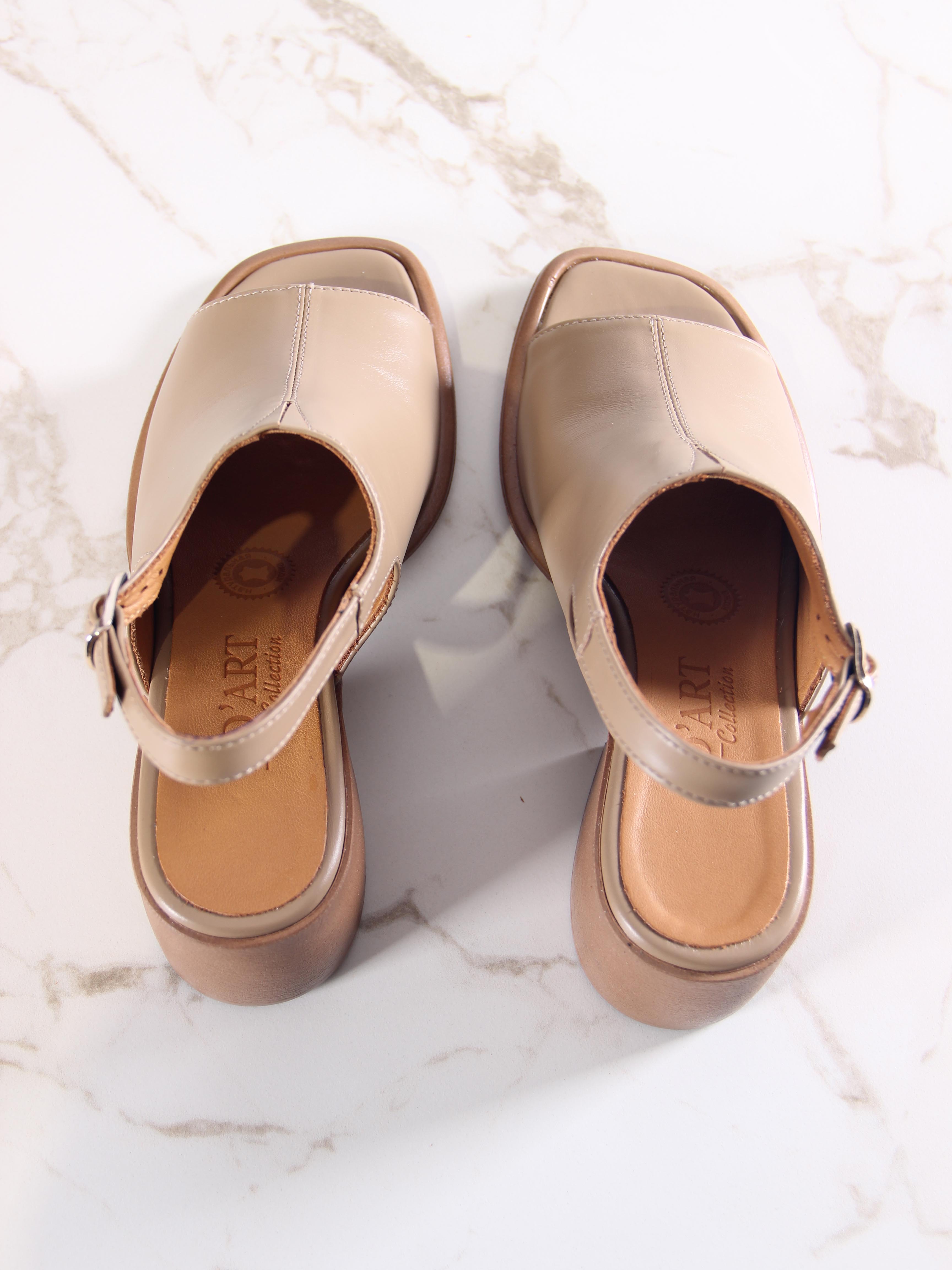 картинка Босоножки ED'ART 4013.23663'bе. Круассан майами+коричневый от интернет магазина