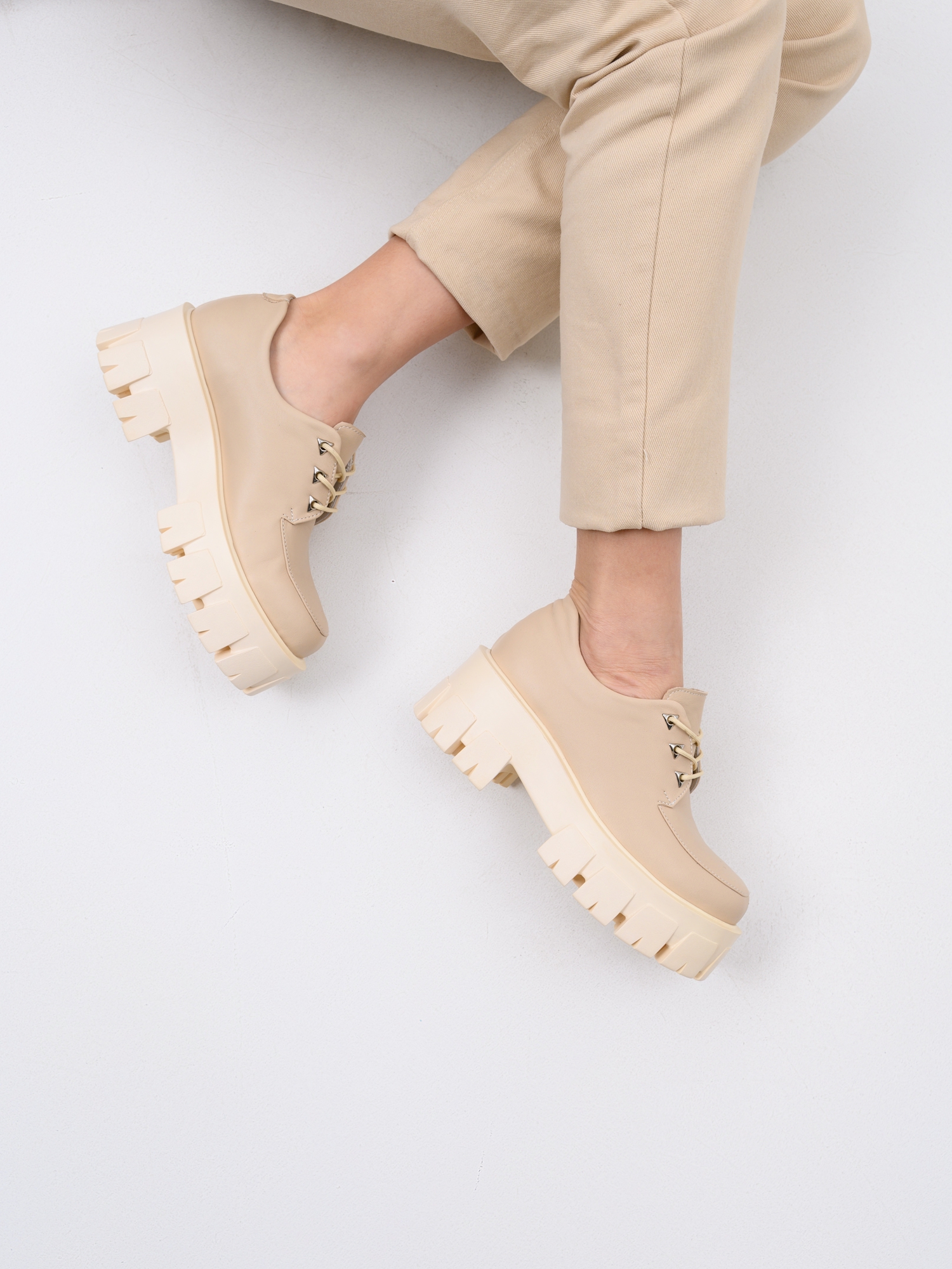 картинка Туфли полуботинки ED'ART 202.90200'm. Бежевый от интернет магазина