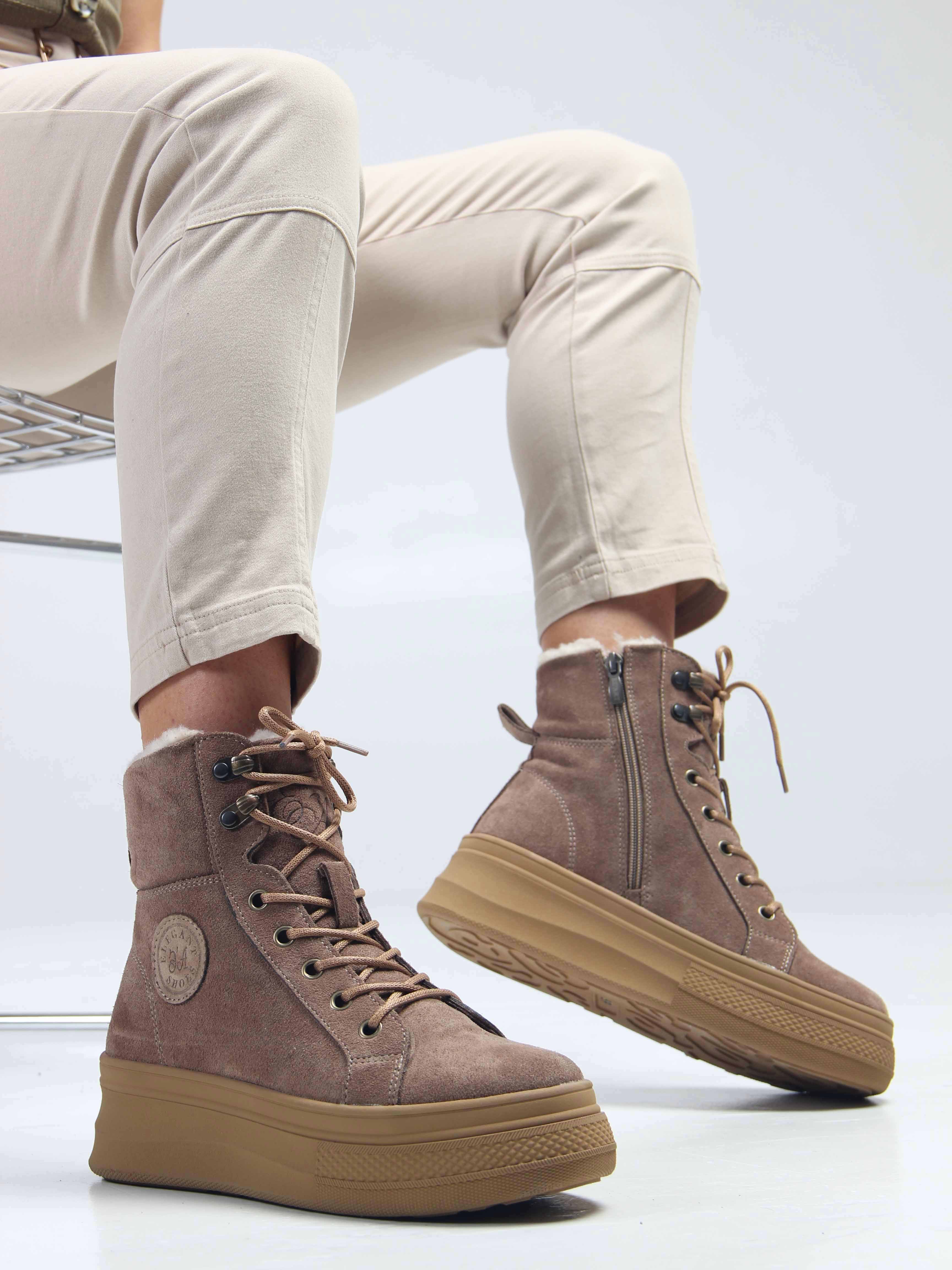 картинка Ботинки ED'ART 219.warm'br. капучино замша от интернет магазина