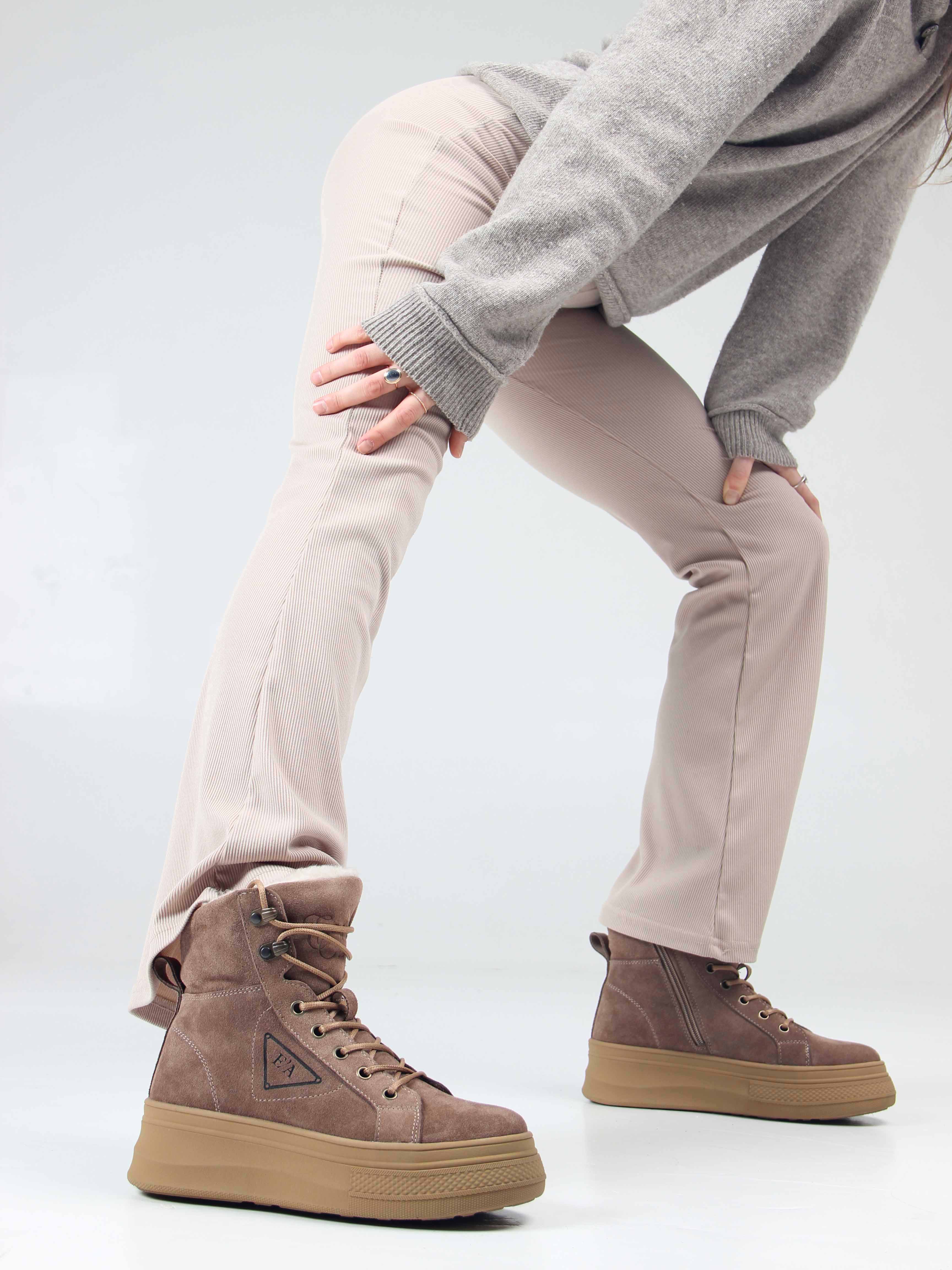 картинка Ботинки ED'ART 216.warm'br. капучино замша от интернет магазина