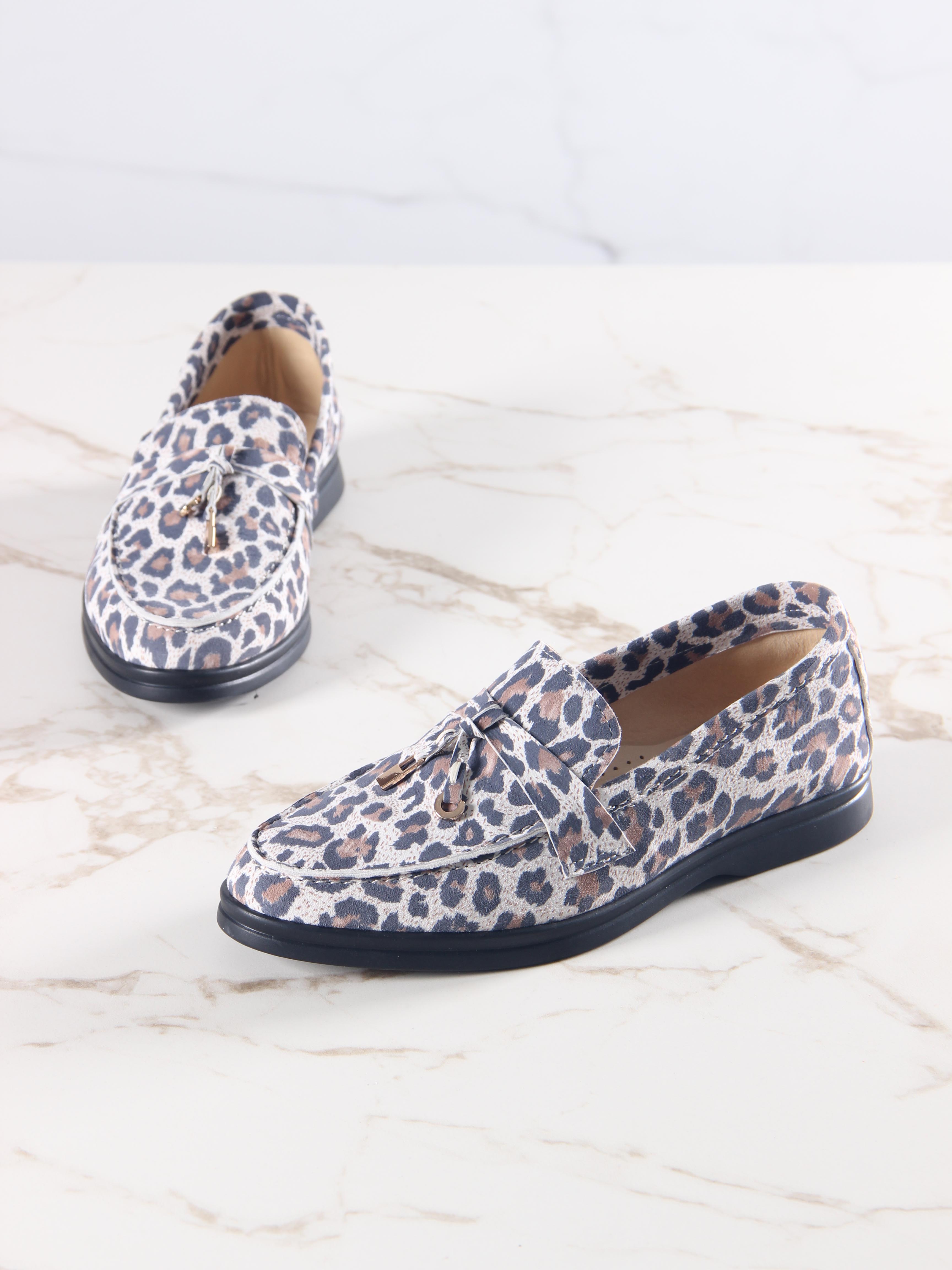 картинка Лоферы туфли ED'ART 170.2614'bl. белый леопард от интернет магазина