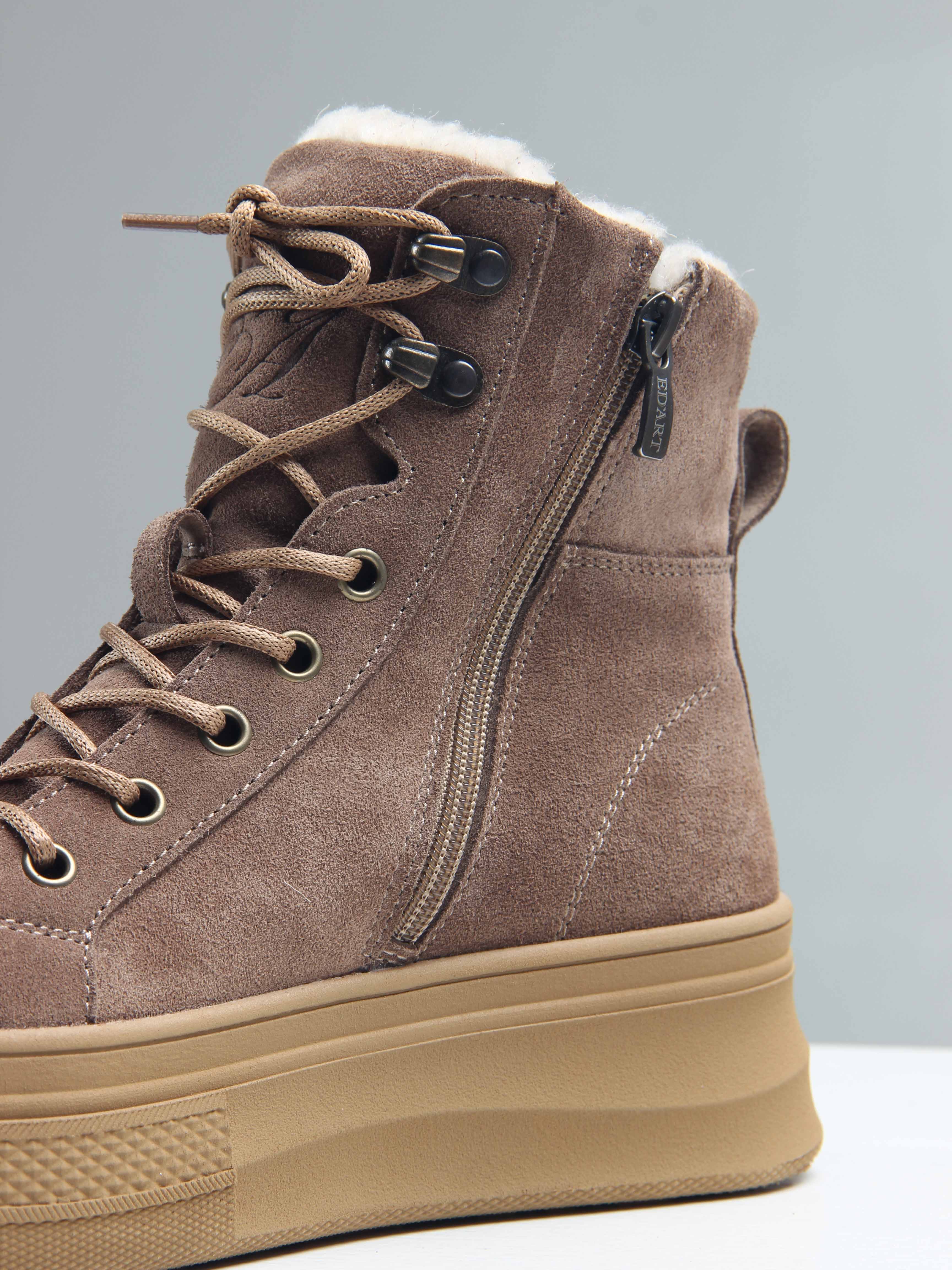 картинка Ботинки ED'ART 216.warm'br. капучино замша от интернет магазина