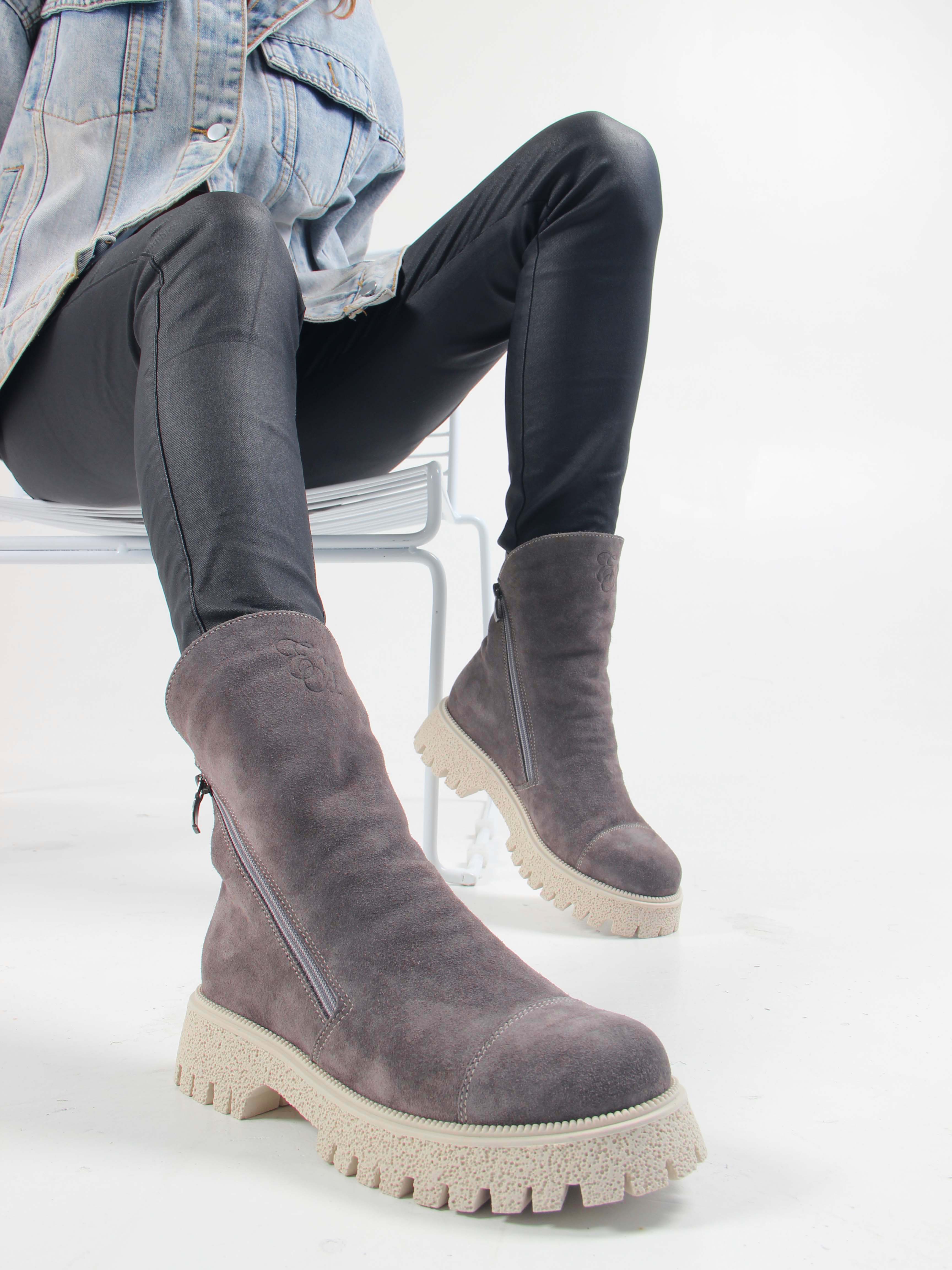 картинка Ботинки ED'ART 233.1541'be. Серый замок от интернет магазина