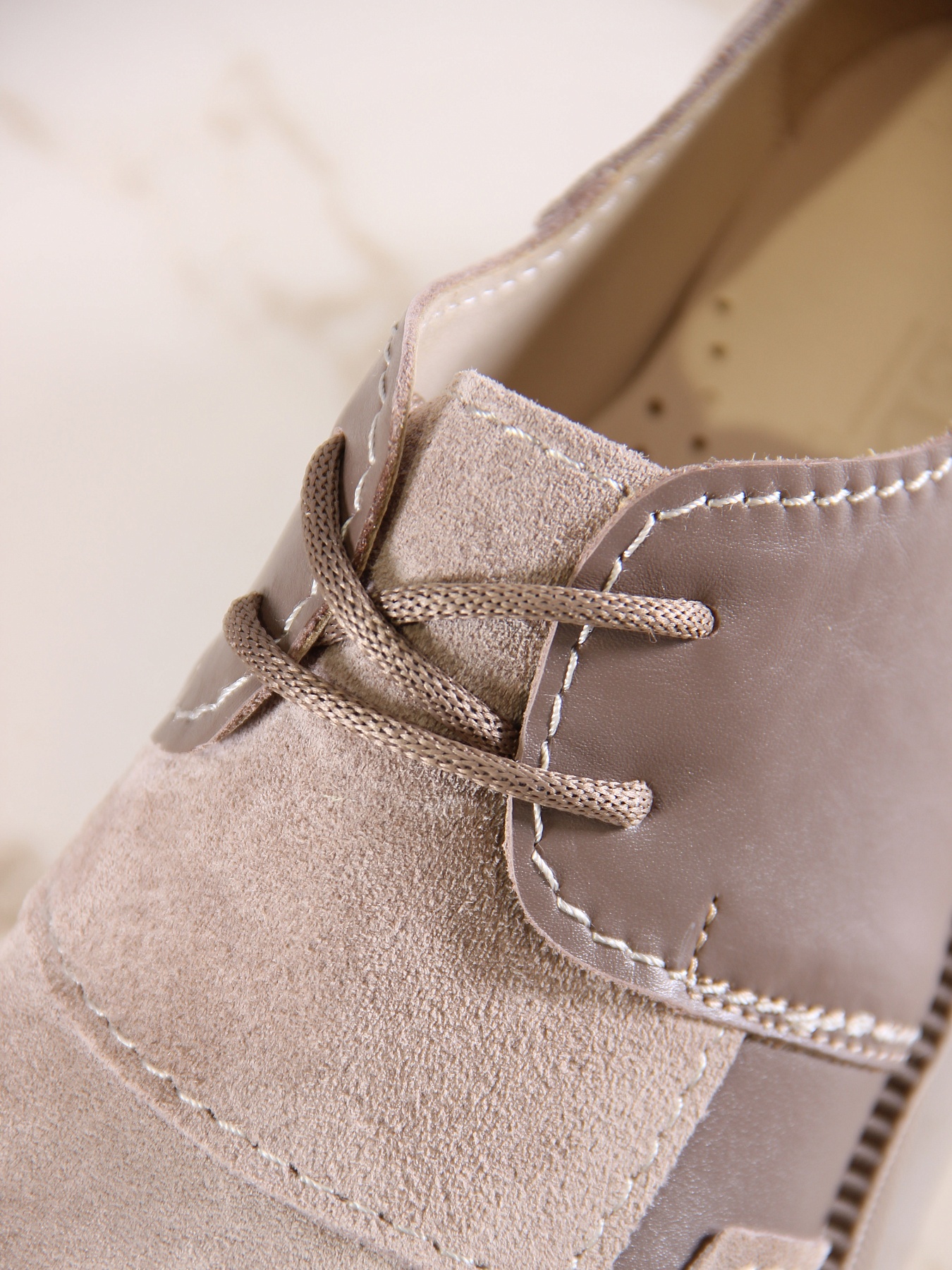 картинка Полуботинки туфли ED'ART 205.патриция'ka.Ваниль замша+тауп майами от интернет магазина