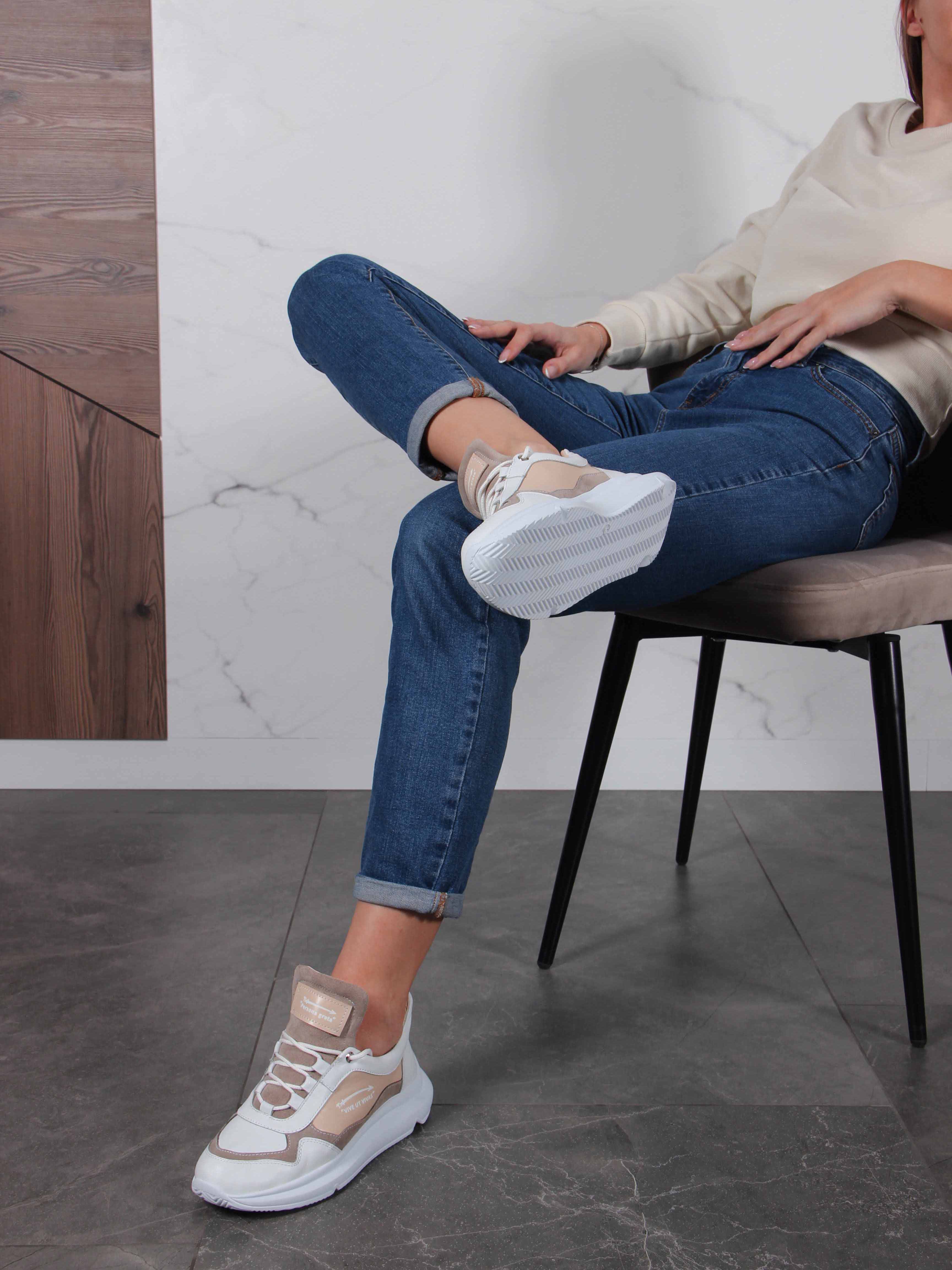 картинка Кроссовки ED'ART 150.236143w.белый-бежевый Rр от интернет магазина