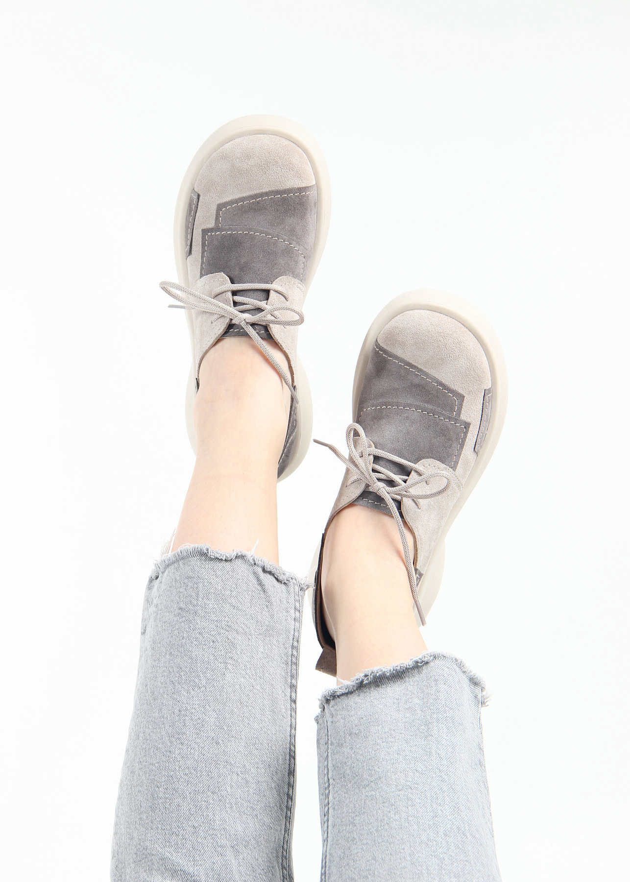 картинка Полуботинки туфли ED'ART 205.927'be. Каменный замша Серый замок от интернет магазина