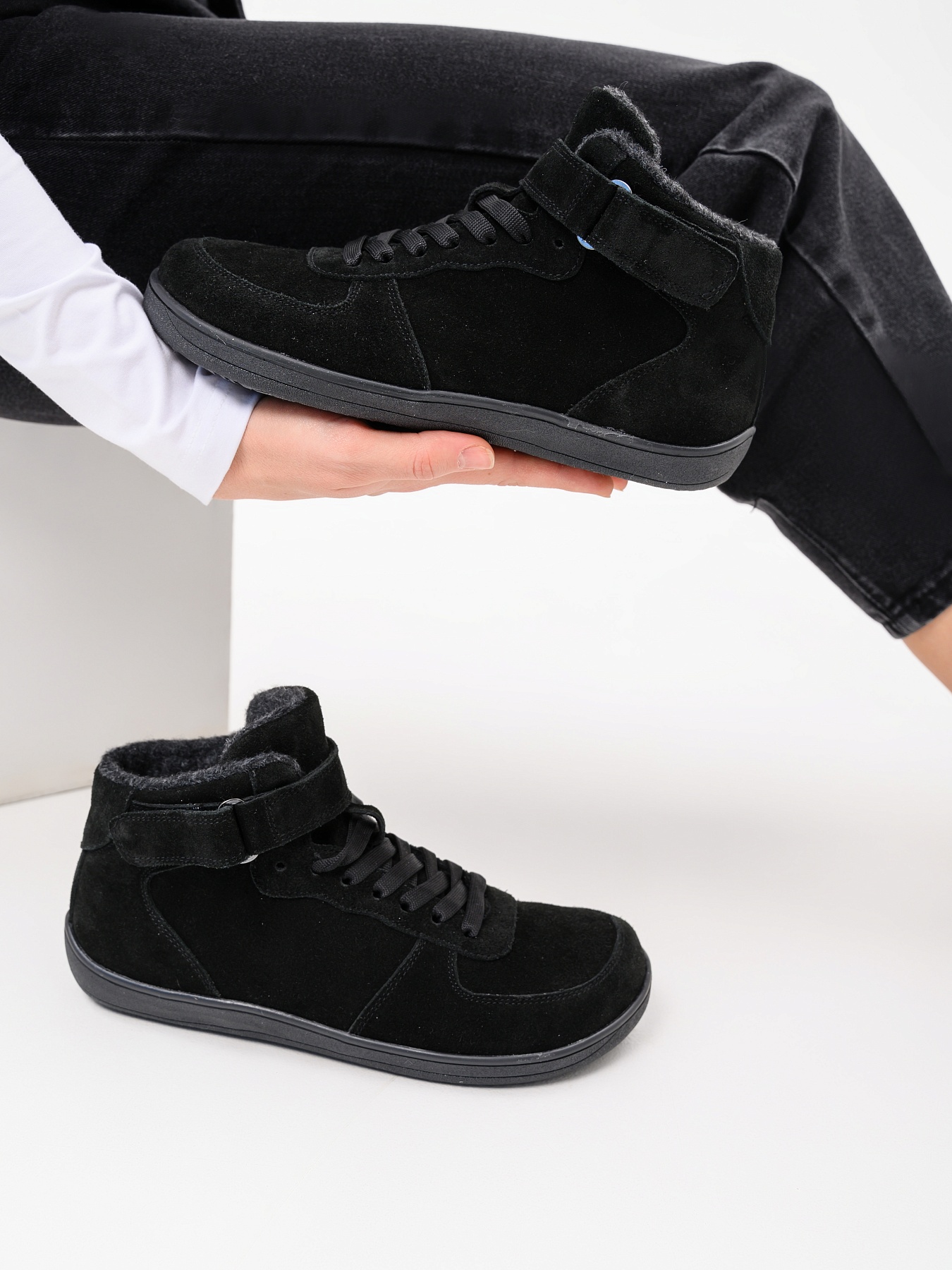 картинка Босоногие ботинки  ED'ART 211.NATA'bl.Черная замша от интернет магазина