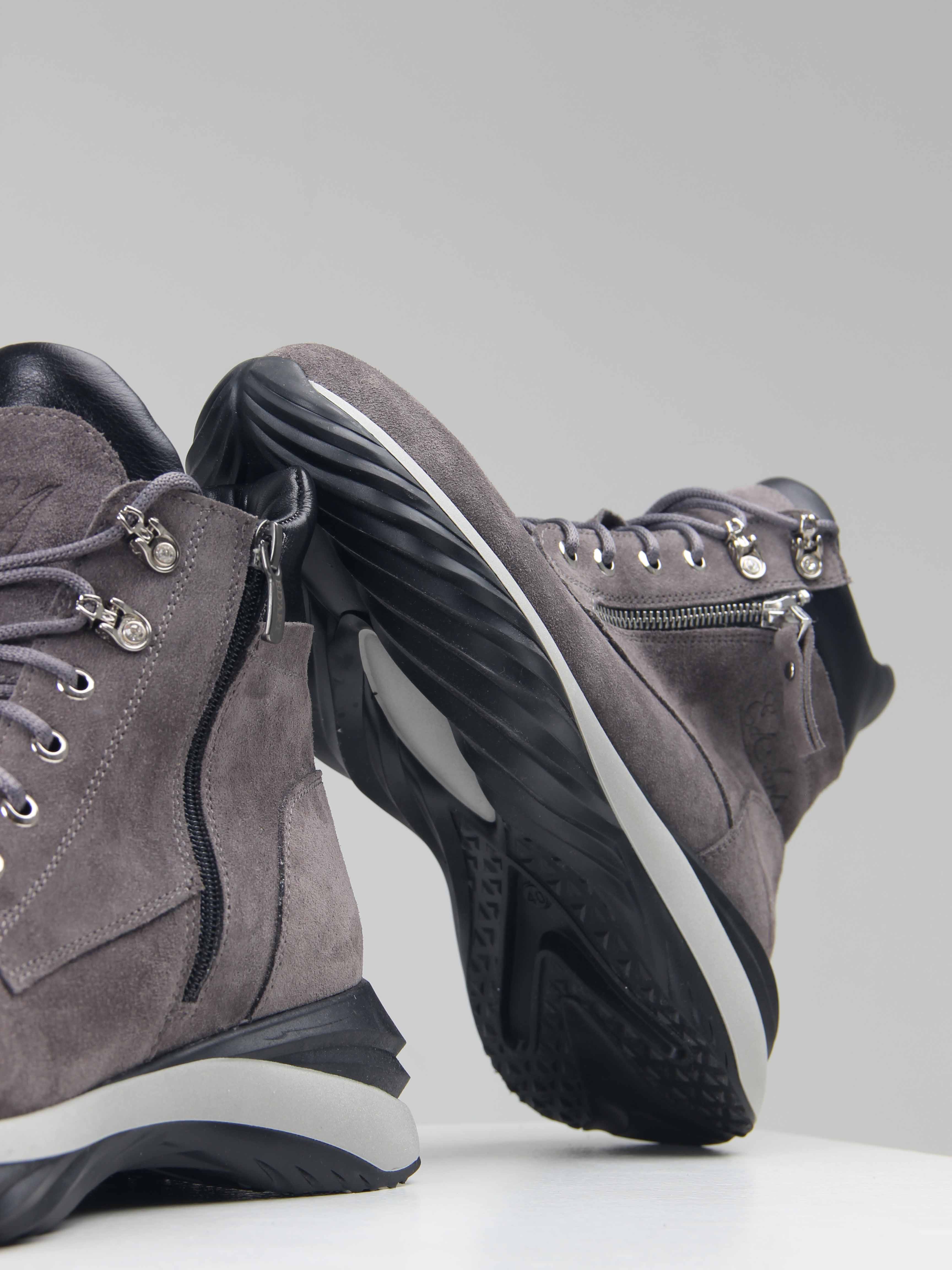 картинка Ботинки ED'ART 261.uno2'bl. серый замок замша от интернет магазина