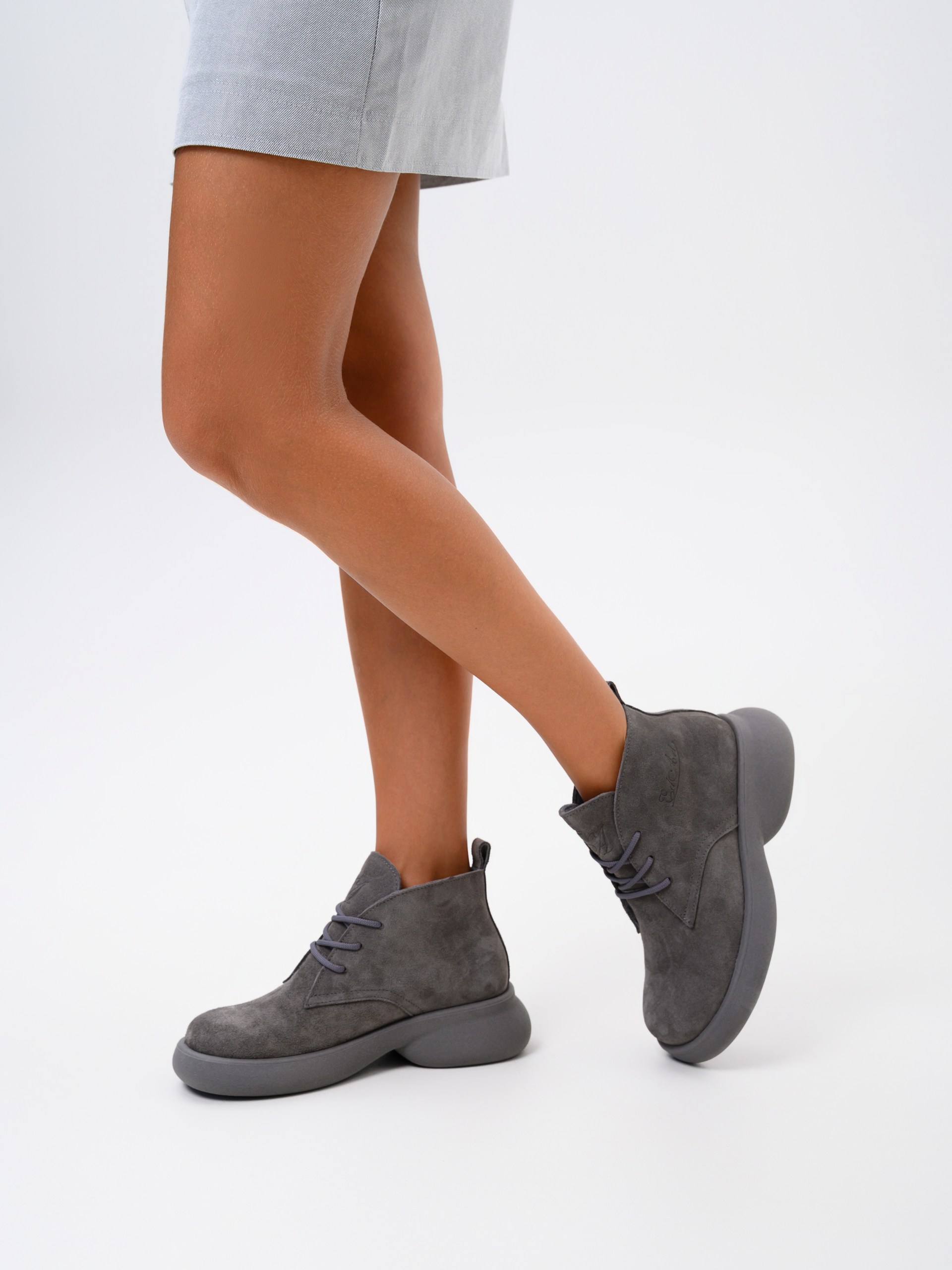 картинка Ботинки  ED'ART 308.927'gr. серый замок замша+серый от интернет магазина