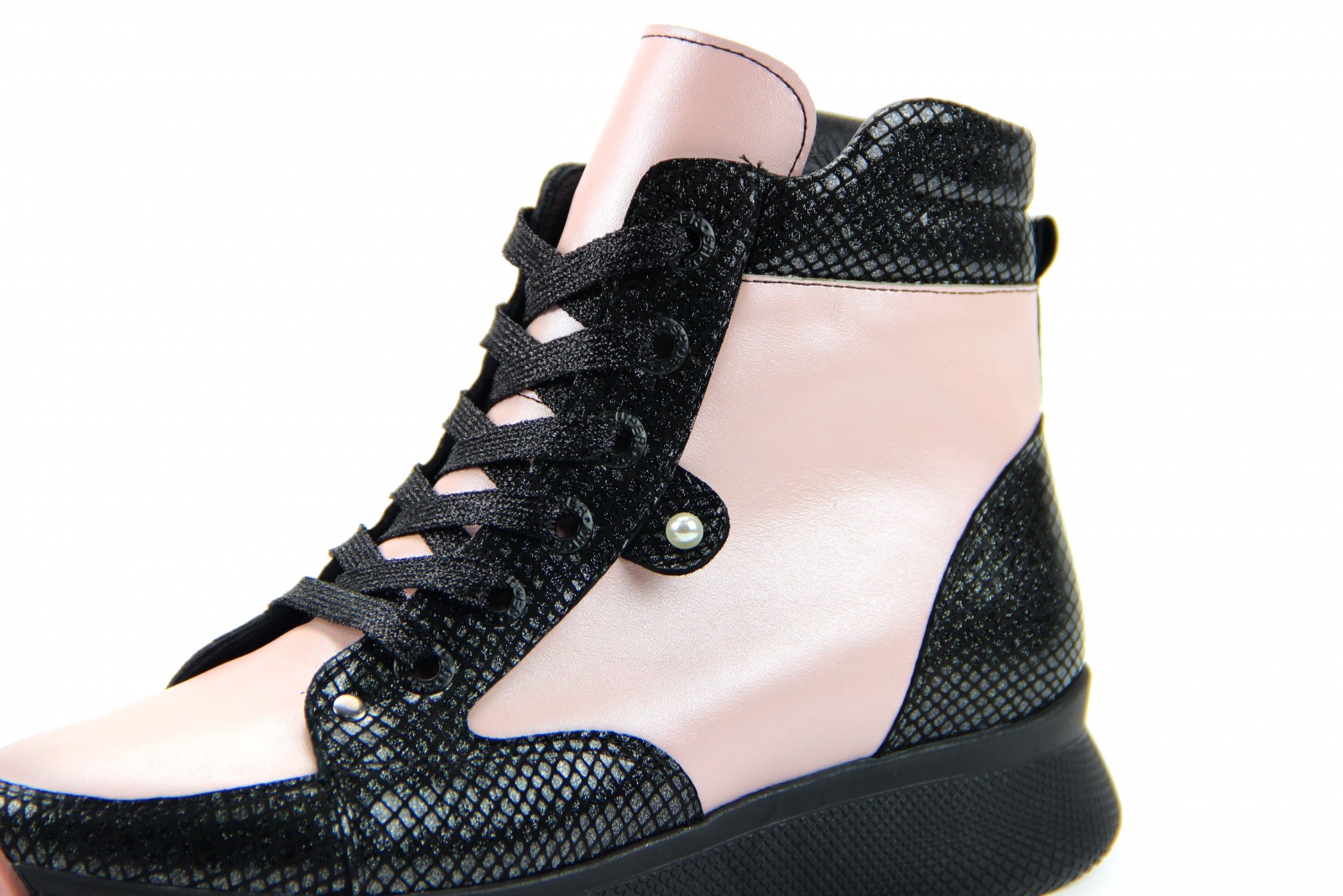 картинка Ботинки ED'ART 313.omega'bp.black.pink от интернет магазина