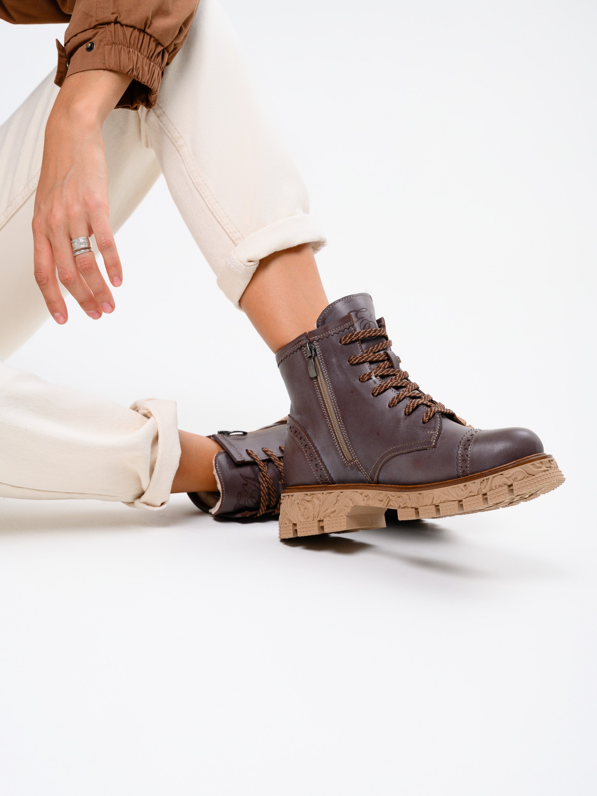 картинка Ботинки ED'ART 319.PODYUM141'br. Вакса коричневая от интернет магазина