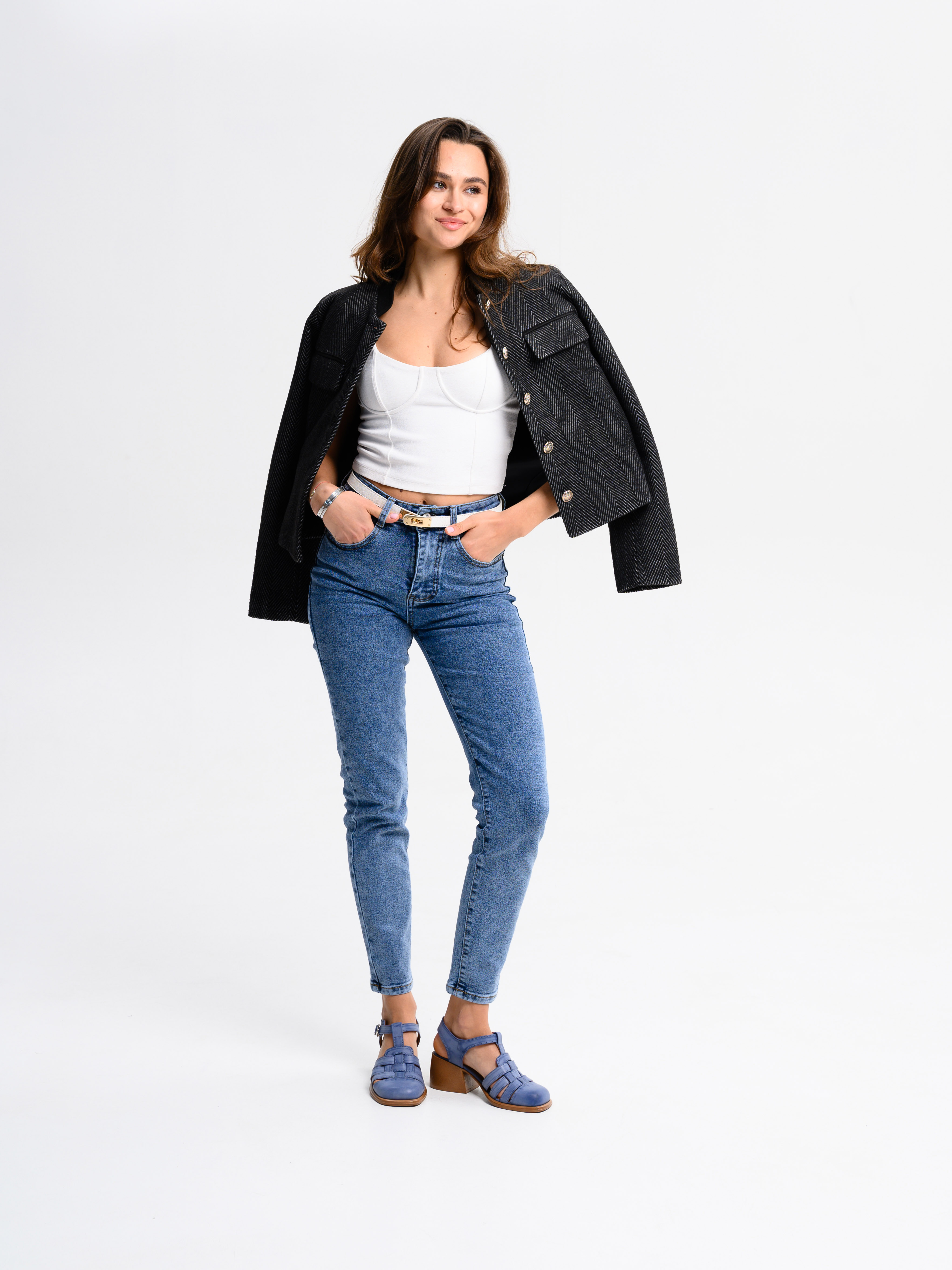 картинка Босоножки ED'ART 5035.23663'bе. Вакса джинс+коричневый от интернет магазина