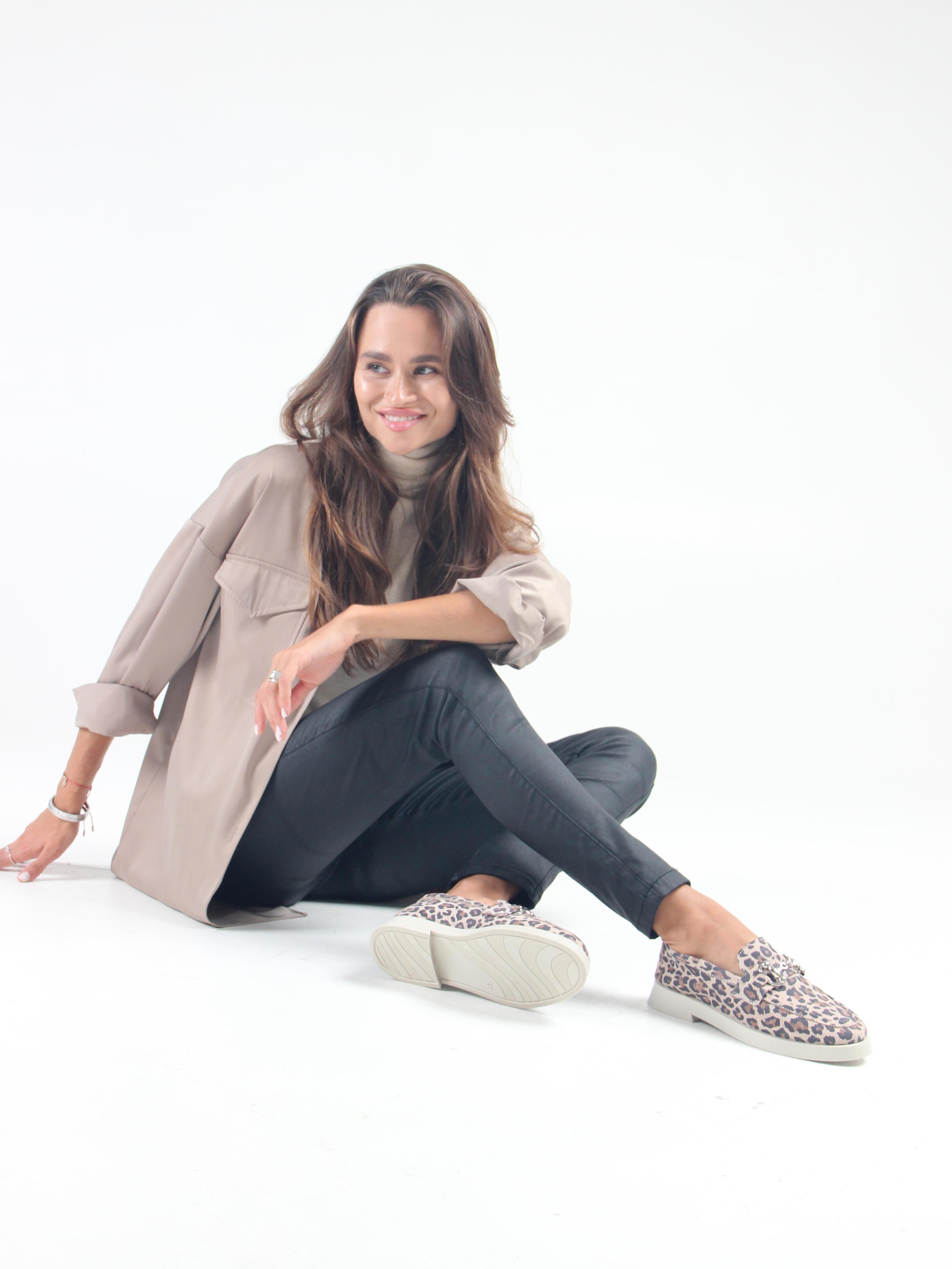 картинка Лоферы туфли ED'ART 172.1841'be. бежевый леопард от интернет магазина