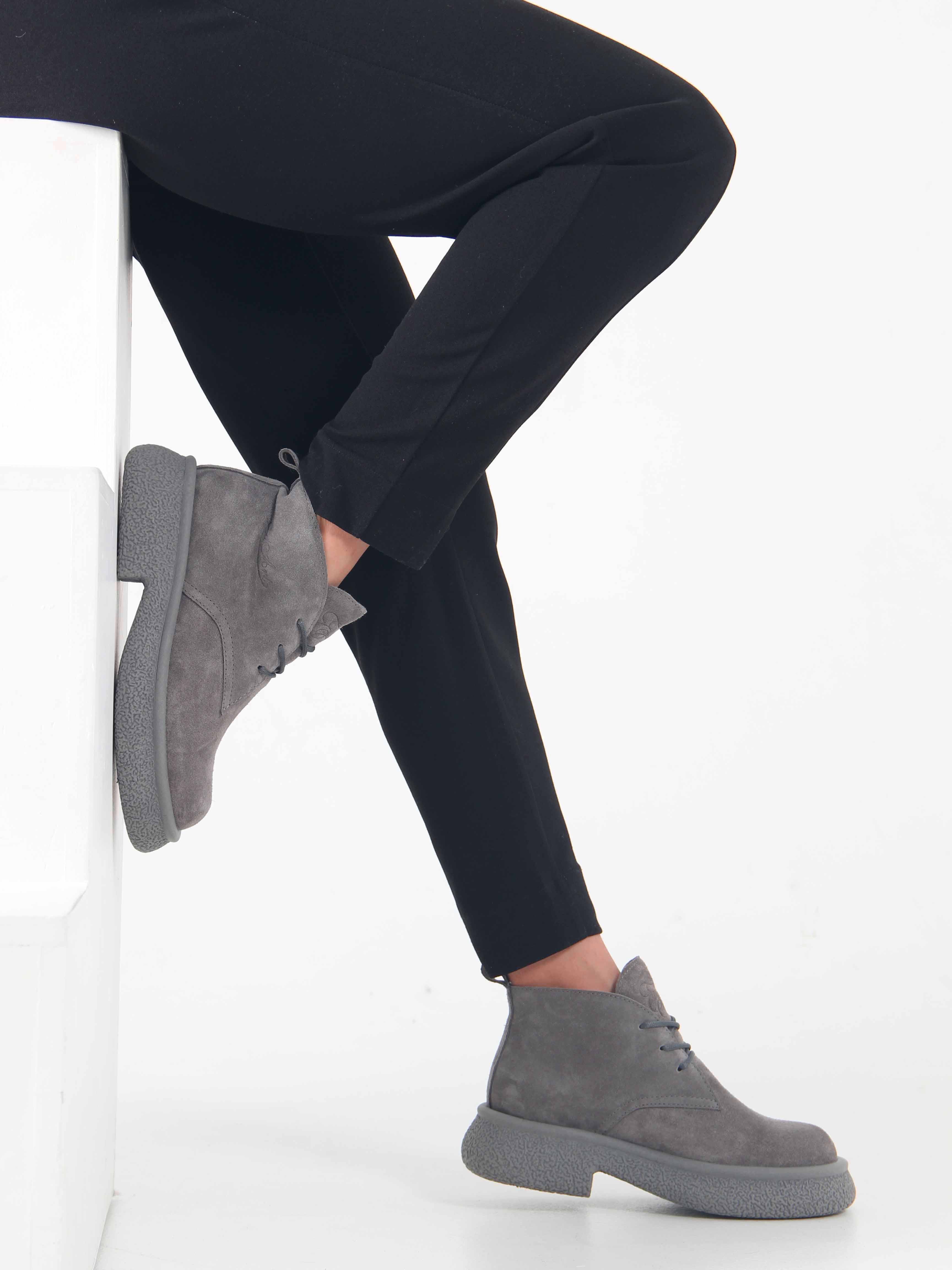 картинка Ботинки ED'ART 308.агата' gr. серый замок замша б от интернет магазина