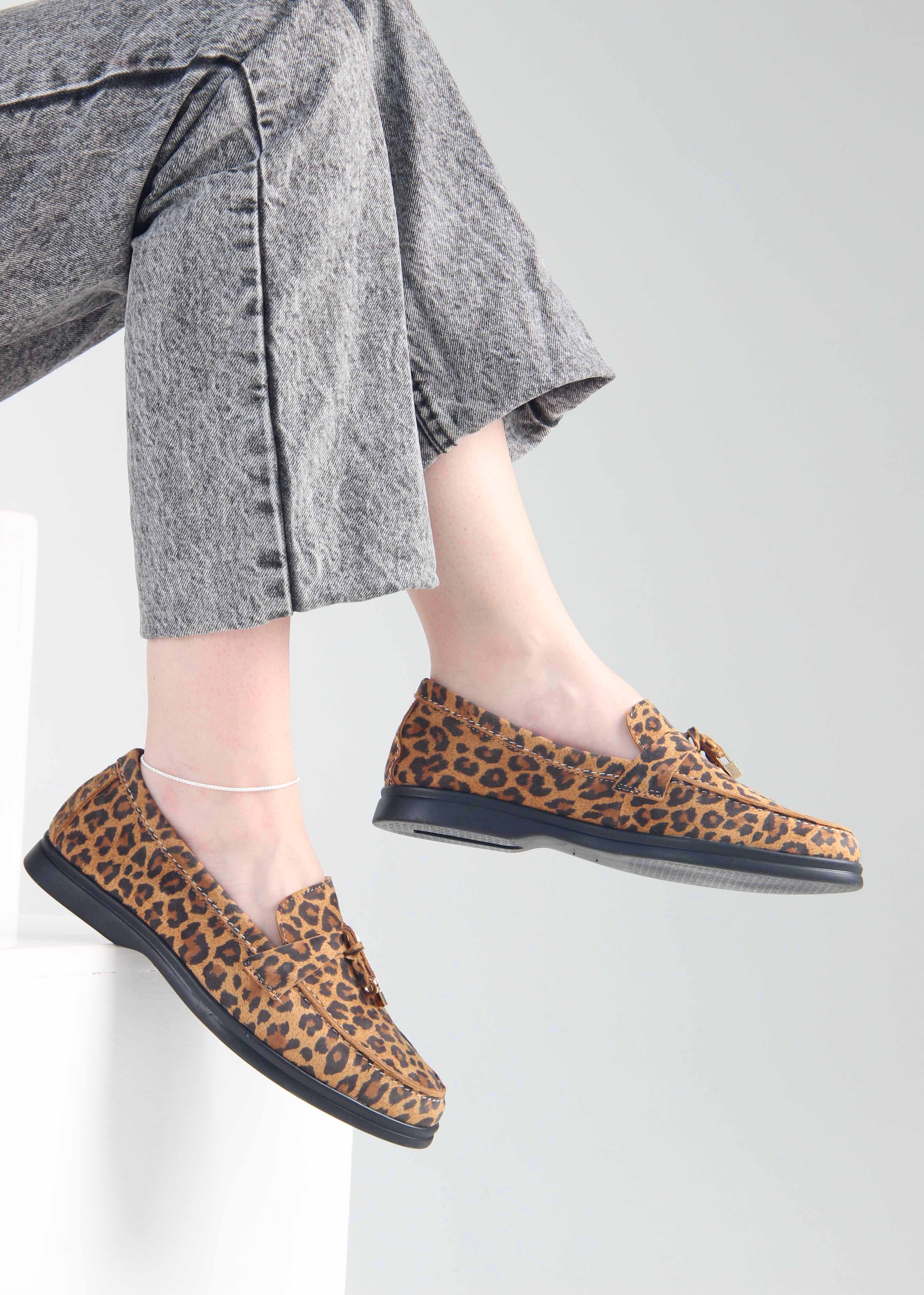 картинка Лоферы туфли ED'ART 170.2614'bl. коричневый леопард от интернет магазина