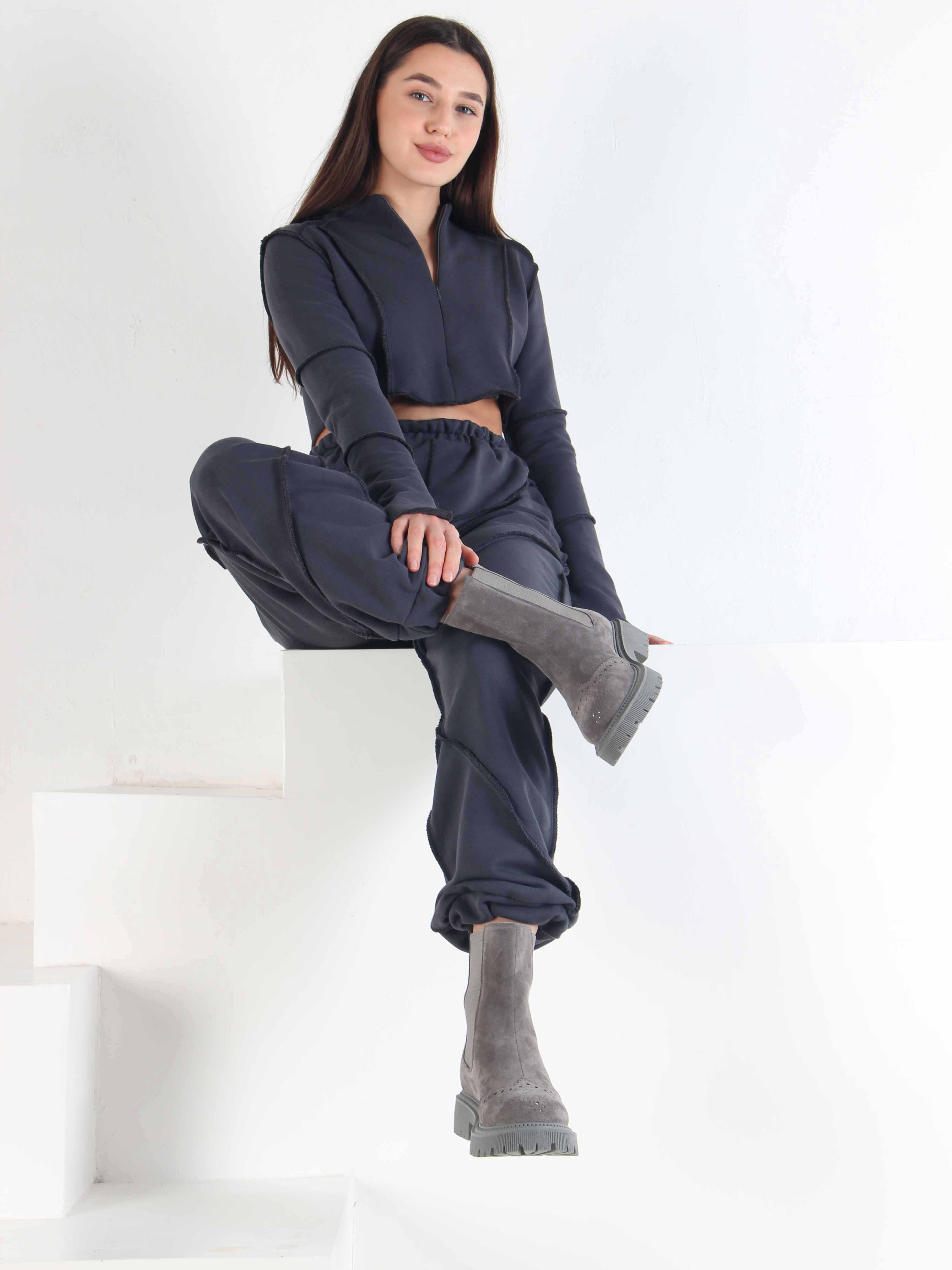 картинка Челси 360.P.taskana'gr. серый замок замша от интернет магазина