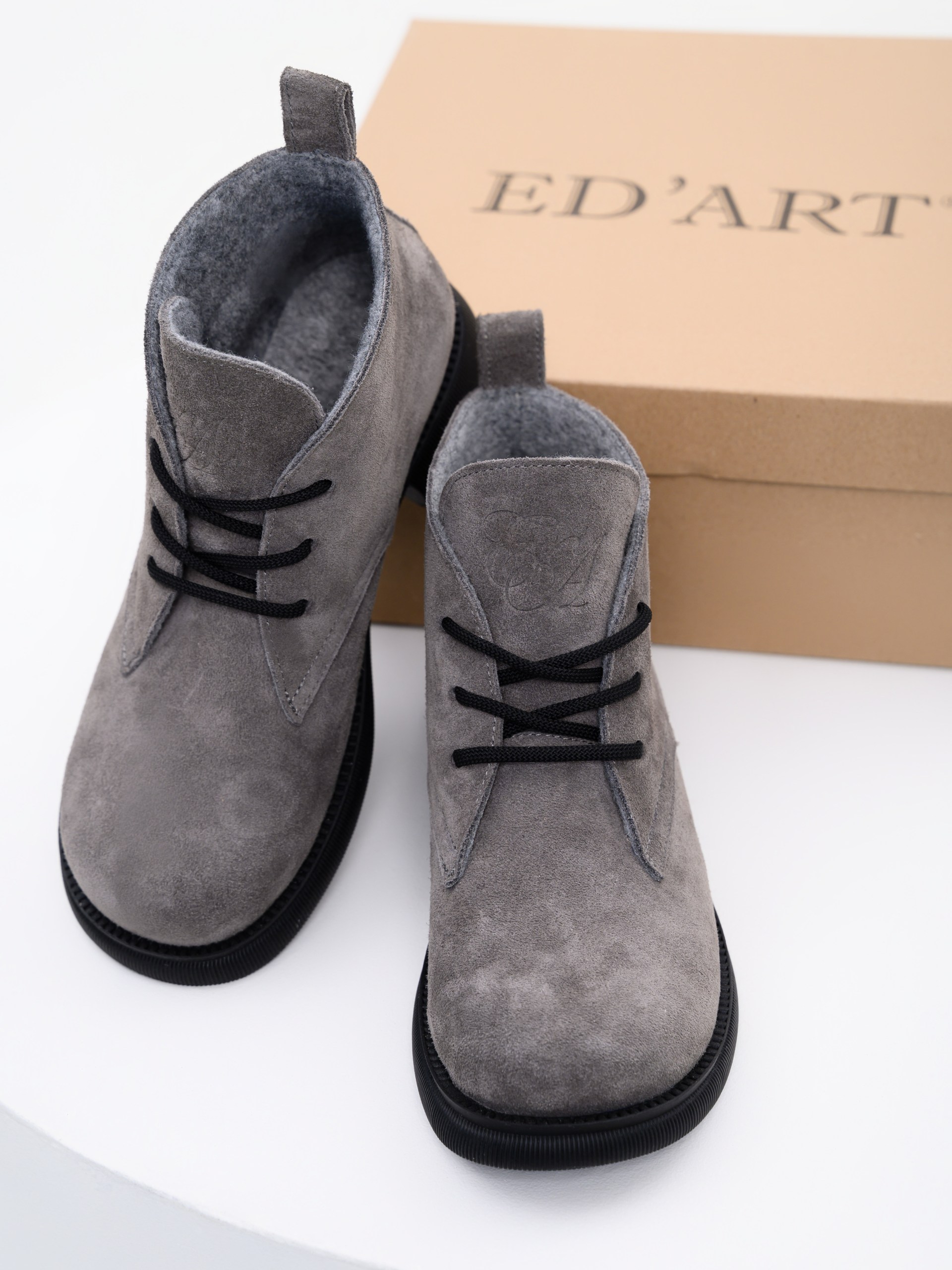 картинка Ботинки ED'ART 308.патриция'bl. Серый замок замша от интернет магазина