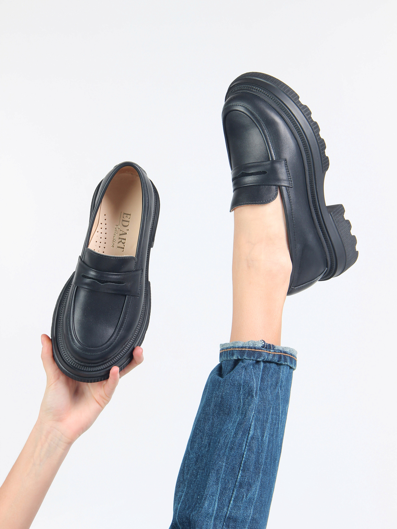 картинка Туфли лоферы ED'ART 175.506'bl. Черный от интернет магазина