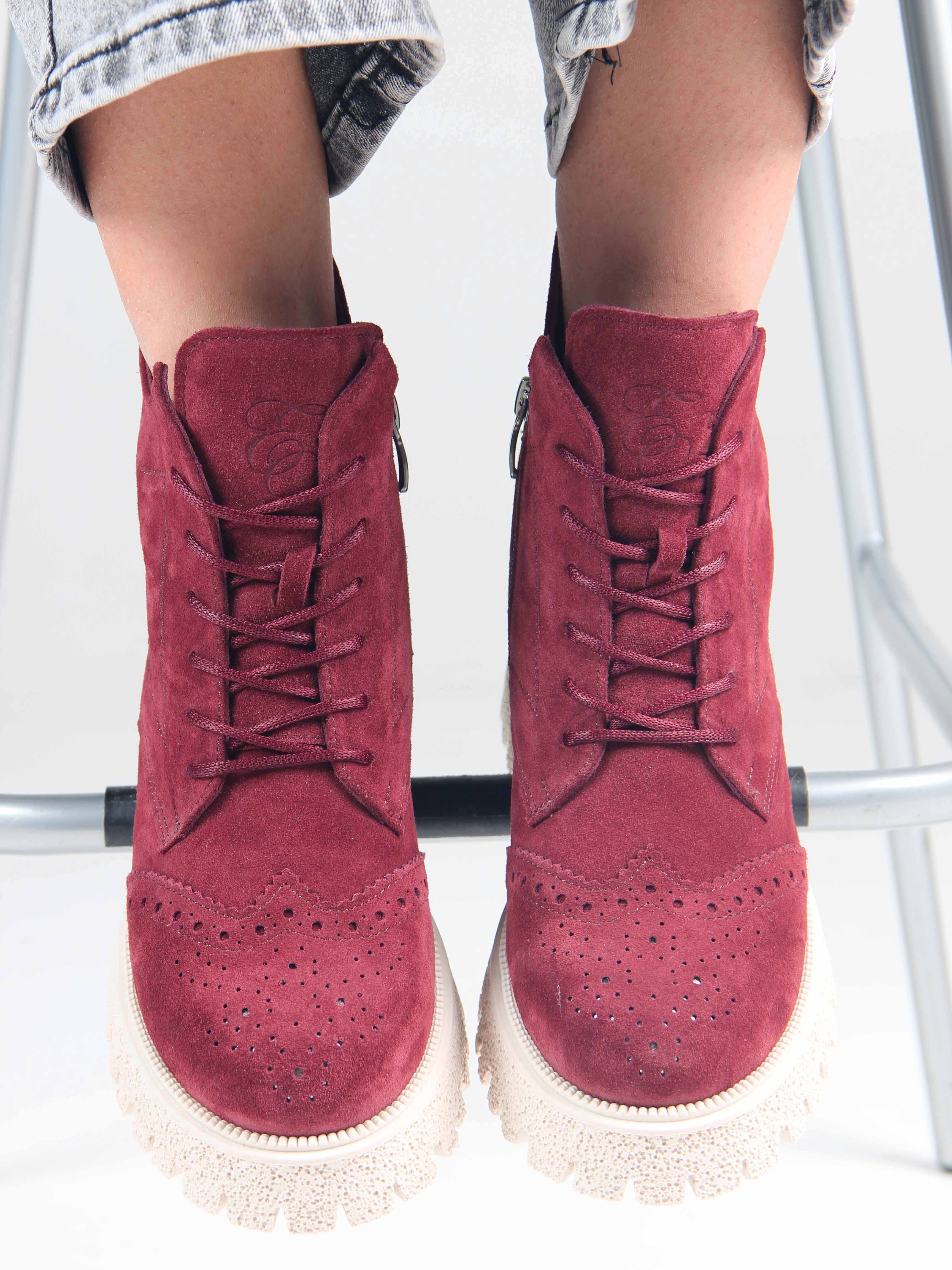 картинка Ботинки ED'ART 338.1541'be. бордо замша от интернет магазина