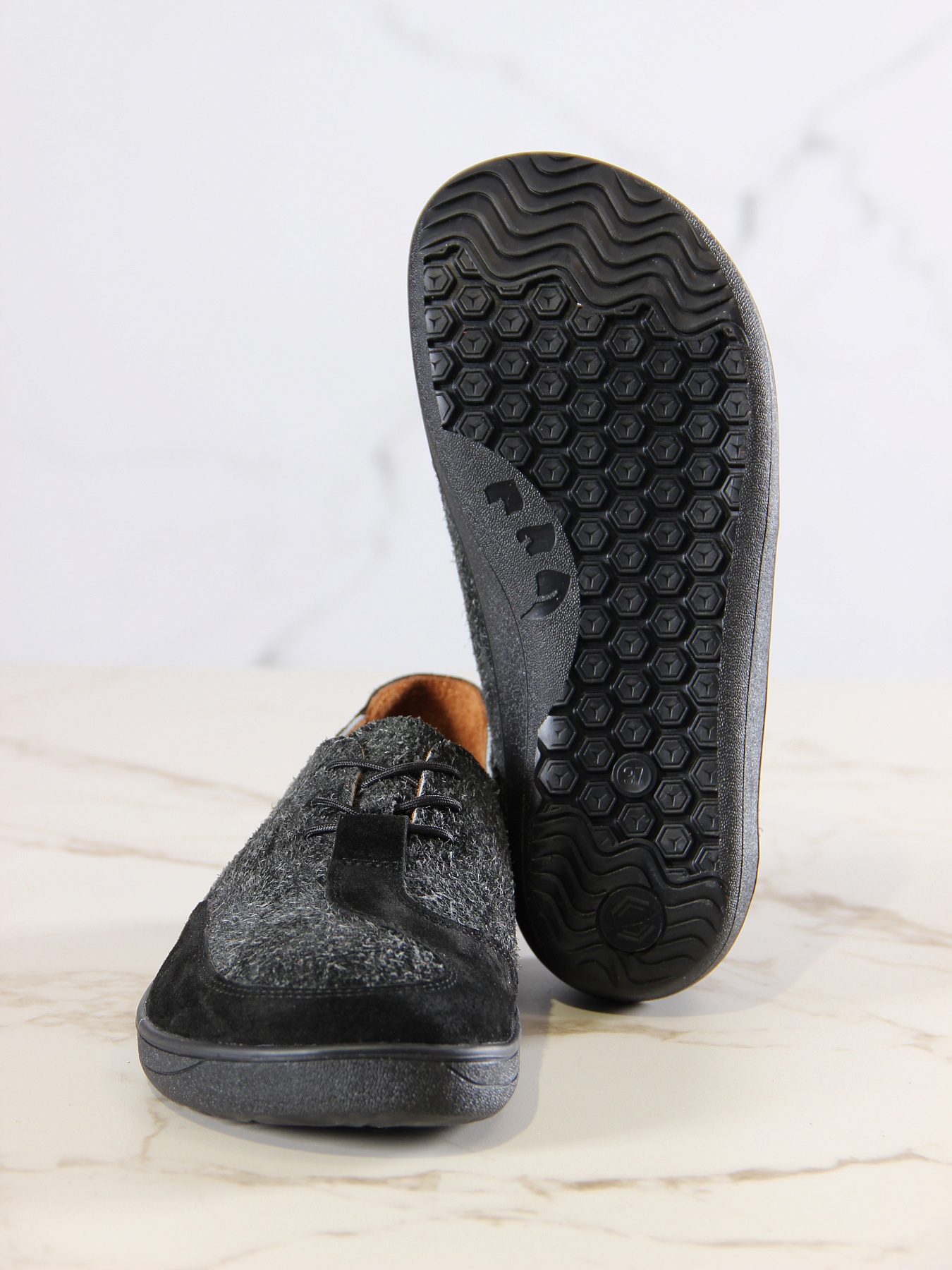 картинка Босоногие туфли ED'ART 188.nata'bl.Черный джангл+черная замша от интернет магазина