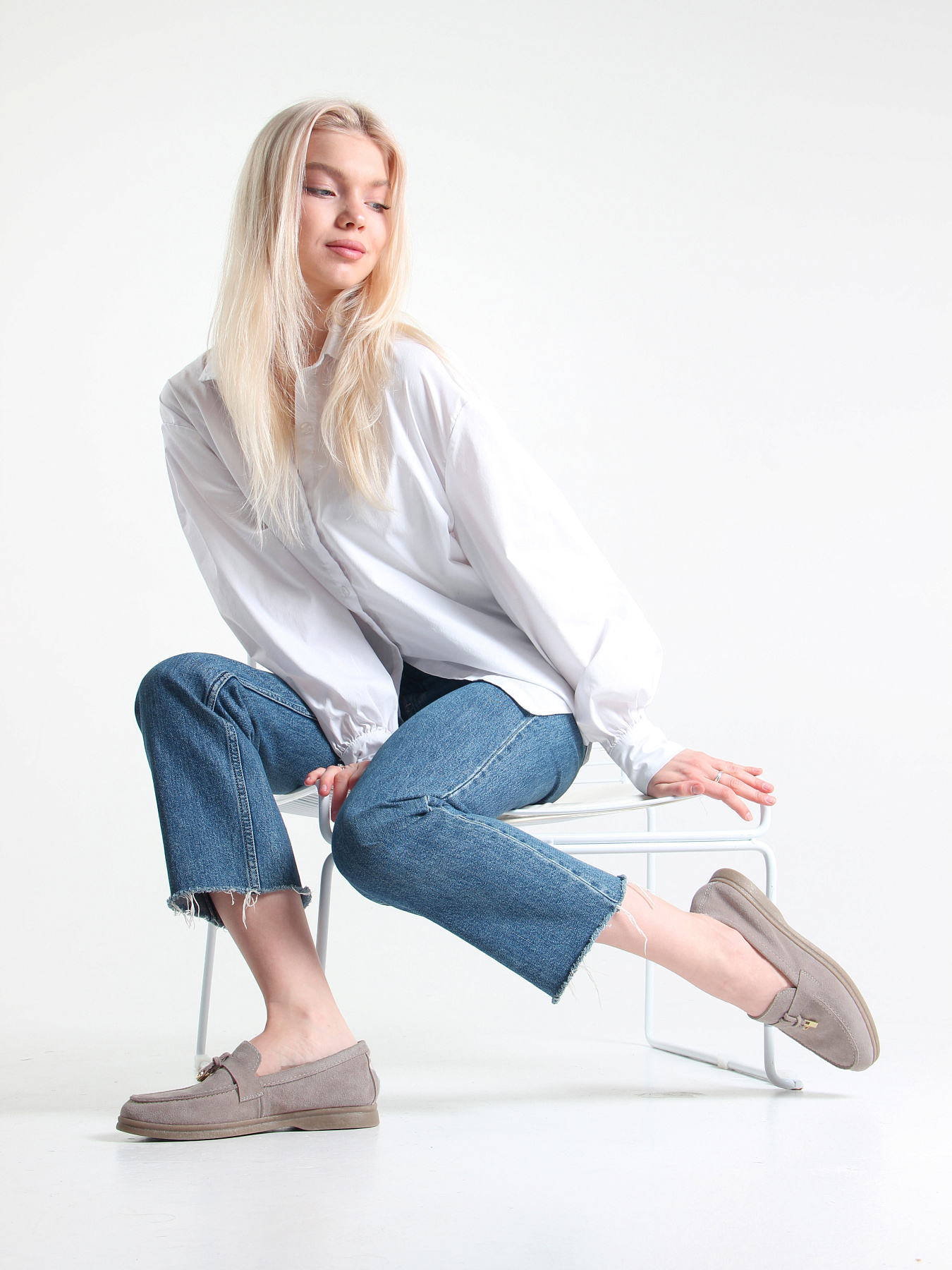 картинка Лоферы туфли ED'ART 170.2614'be. ваниль замша от интернет магазина