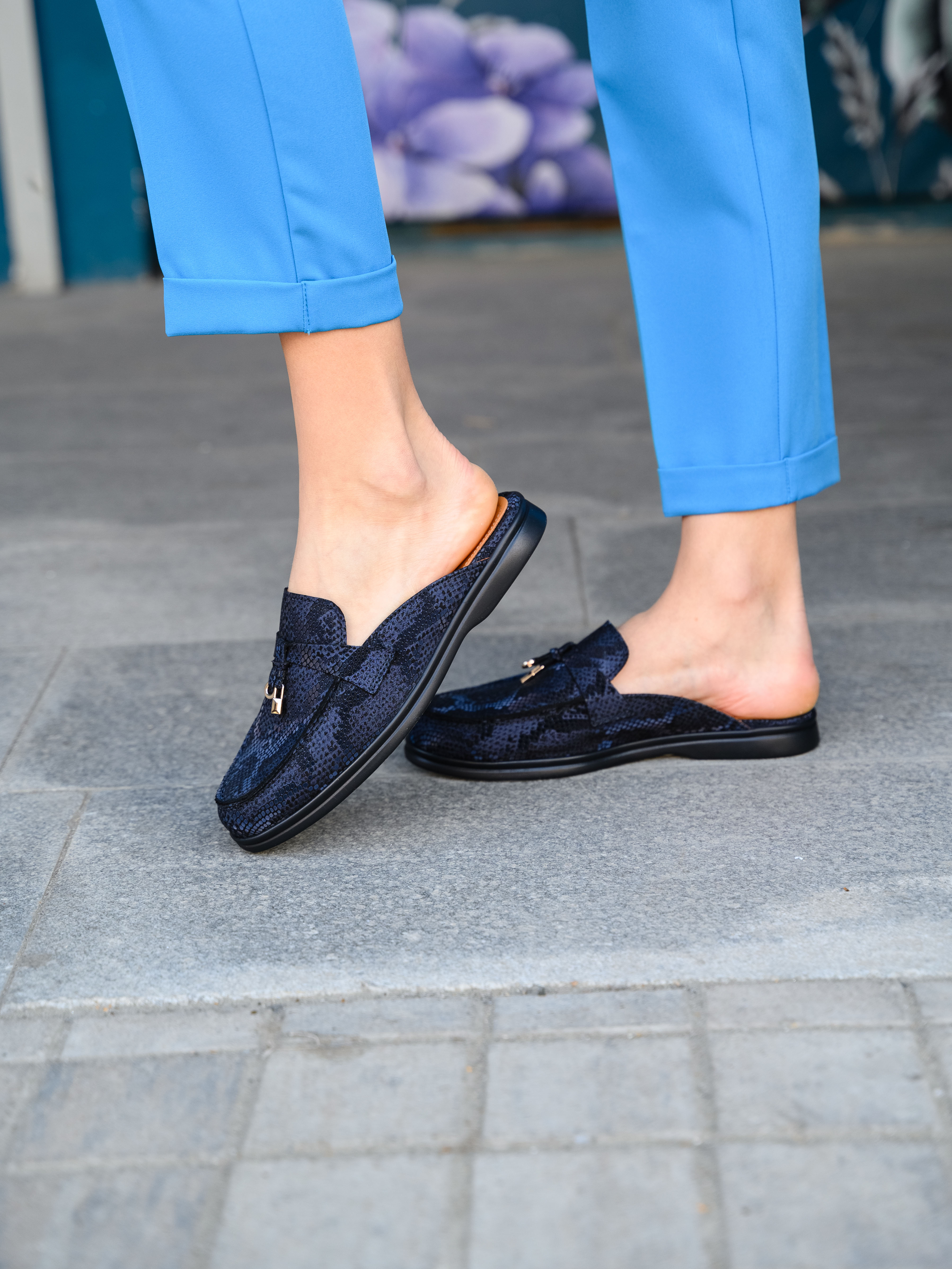 картинка Мюли ED'ART 1070.2614'bl. синяя мамба от интернет магазина