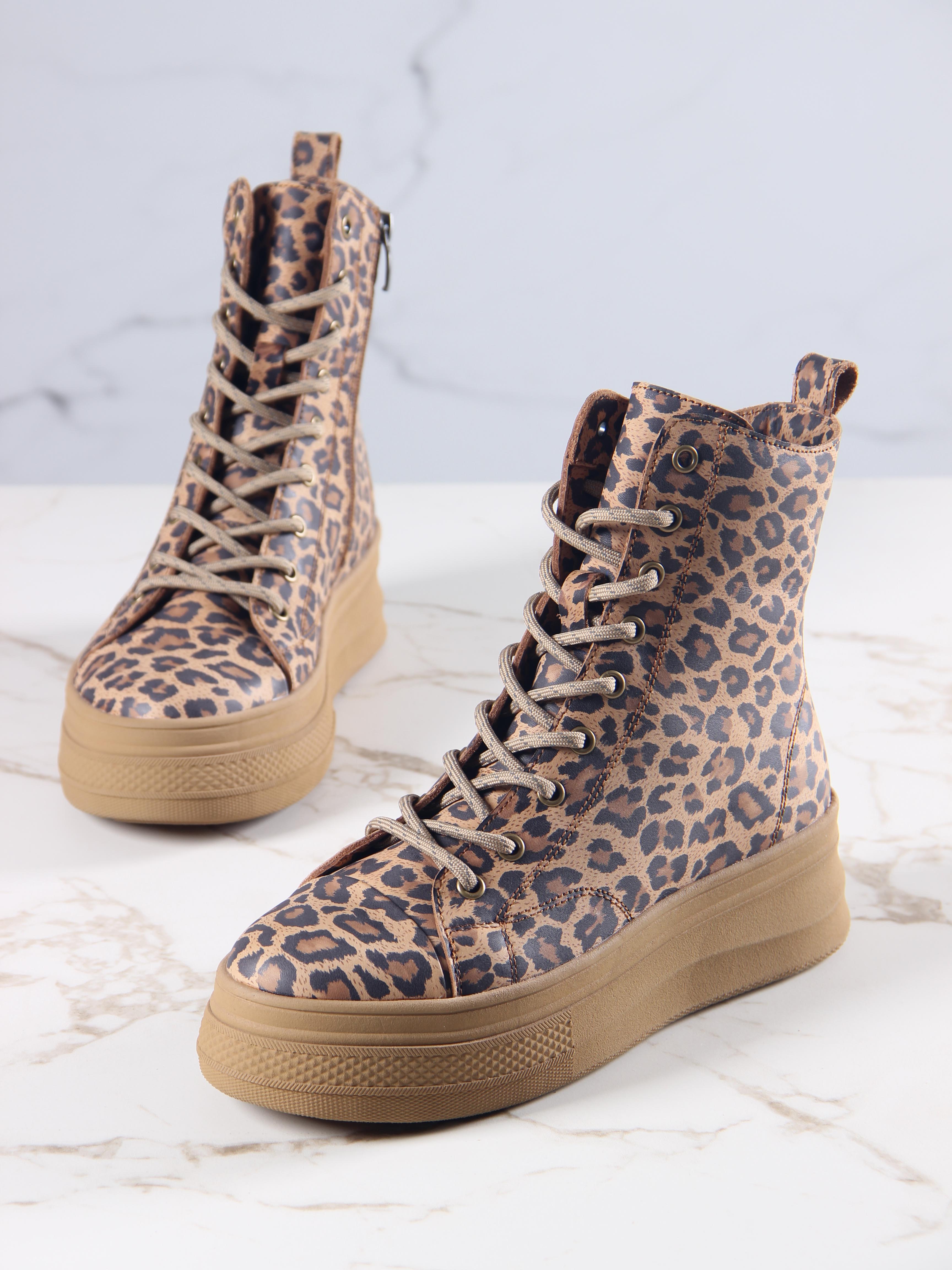 картинка Ботинки ED'ART 215.warm'br. коричневый леопард от интернет магазина