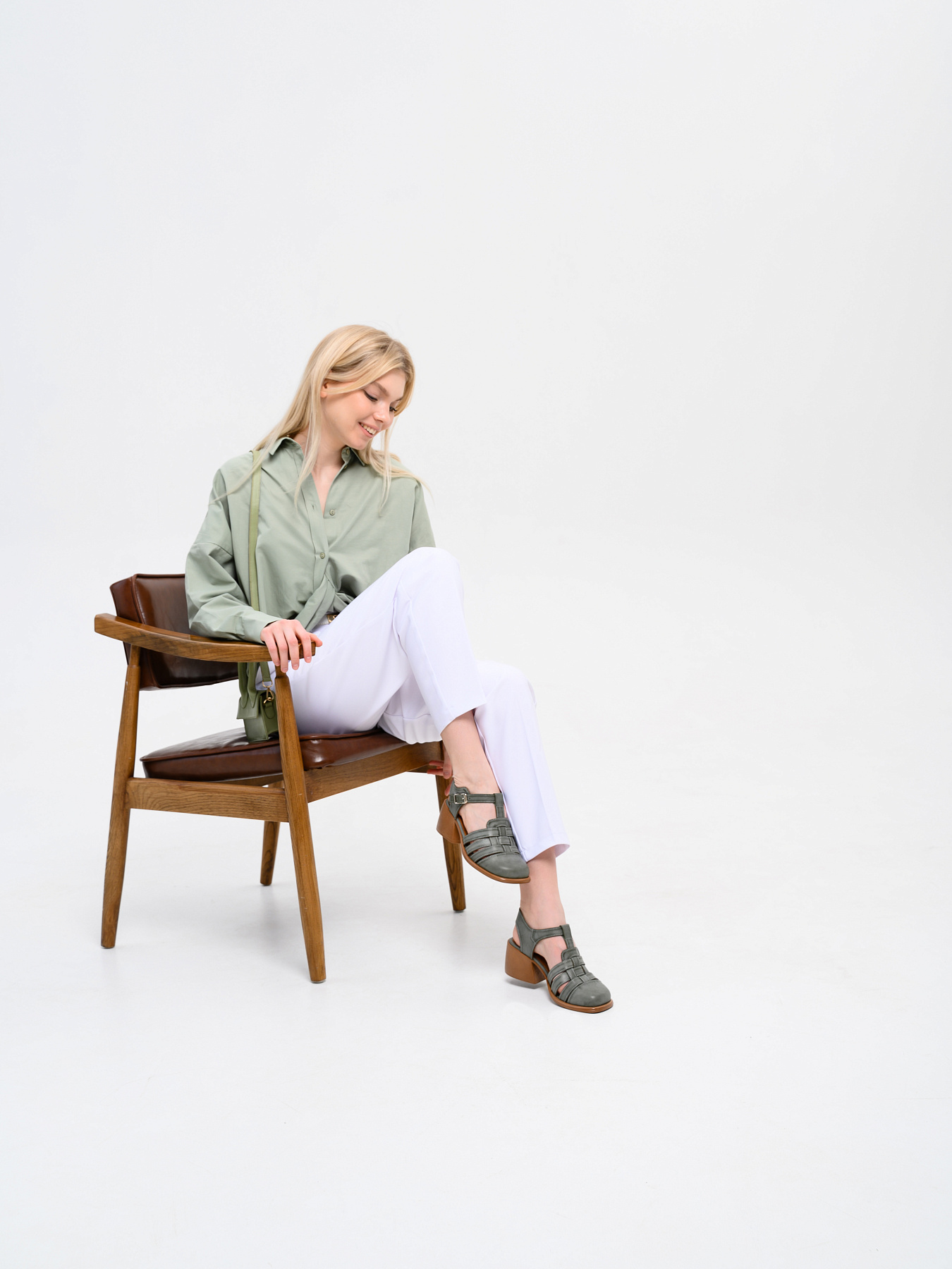 картинка Босоножки ED'ART 5035.23663'bе. Вакса хаки+коричневый от интернет магазина