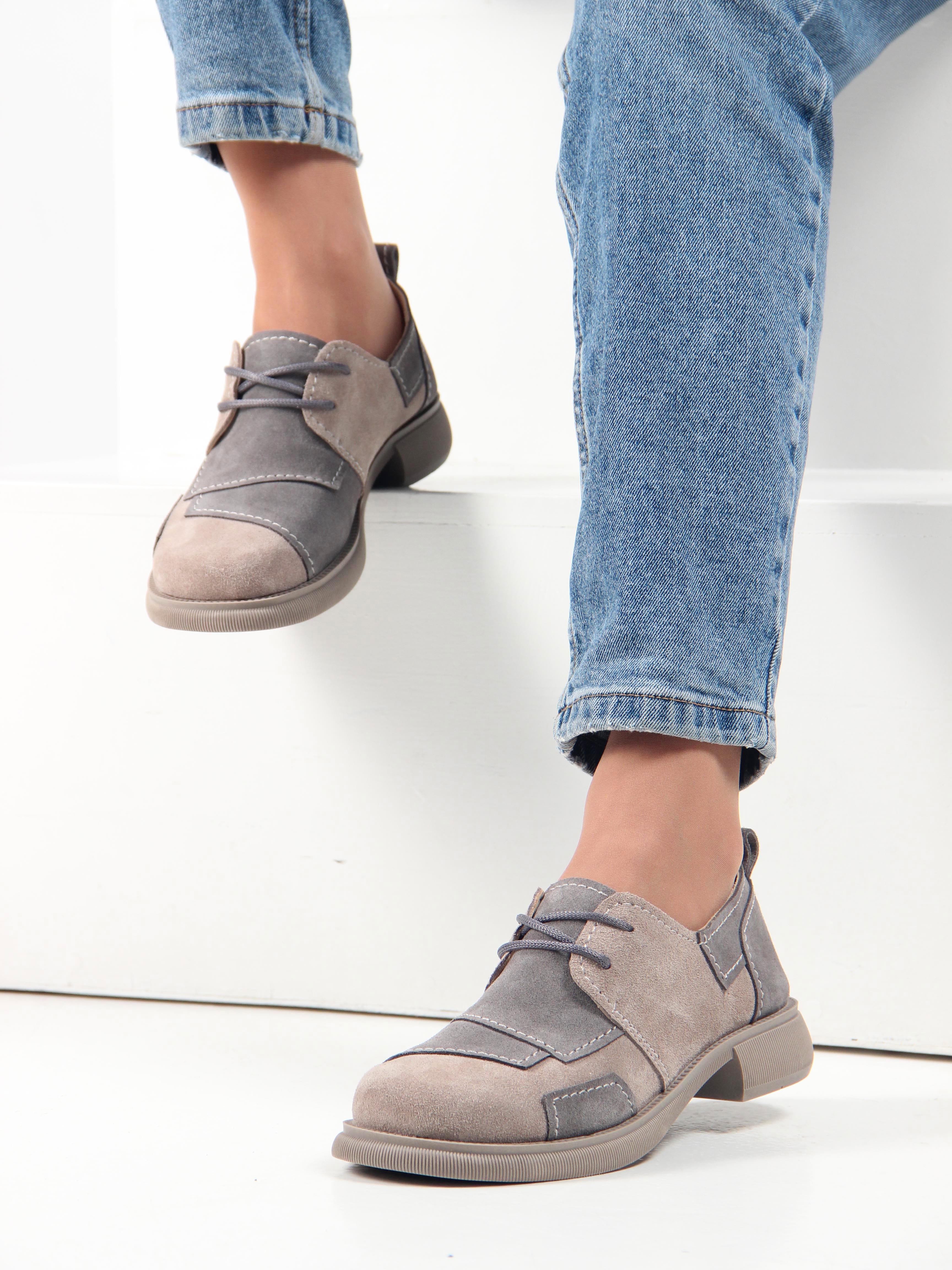 картинка Полуботинки туфли ED'ART 205.патриция'ka. ваниль серая замша от интернет магазина