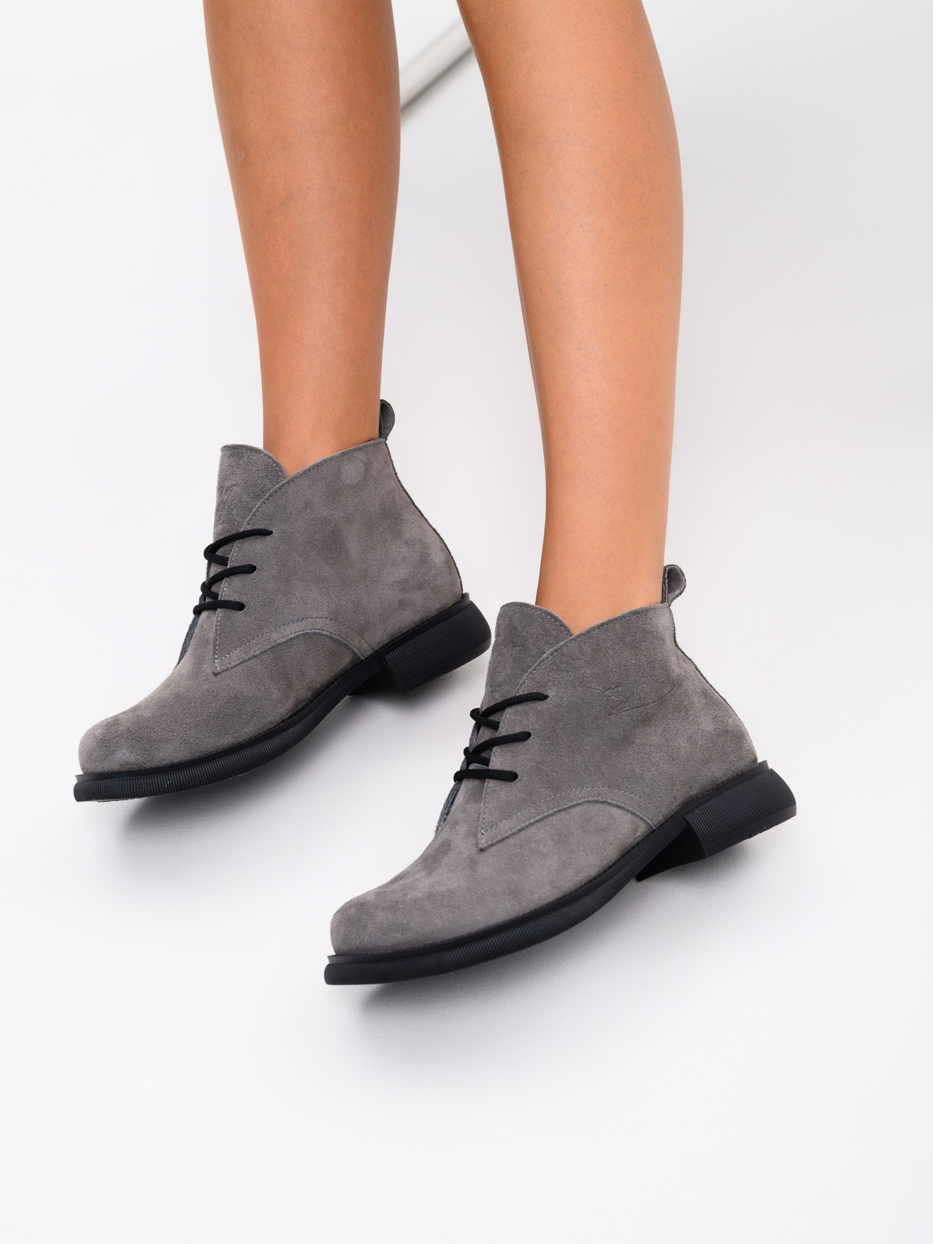 картинка Ботинки ED'ART 308.патриция'bl. Серый замок замша от интернет магазина