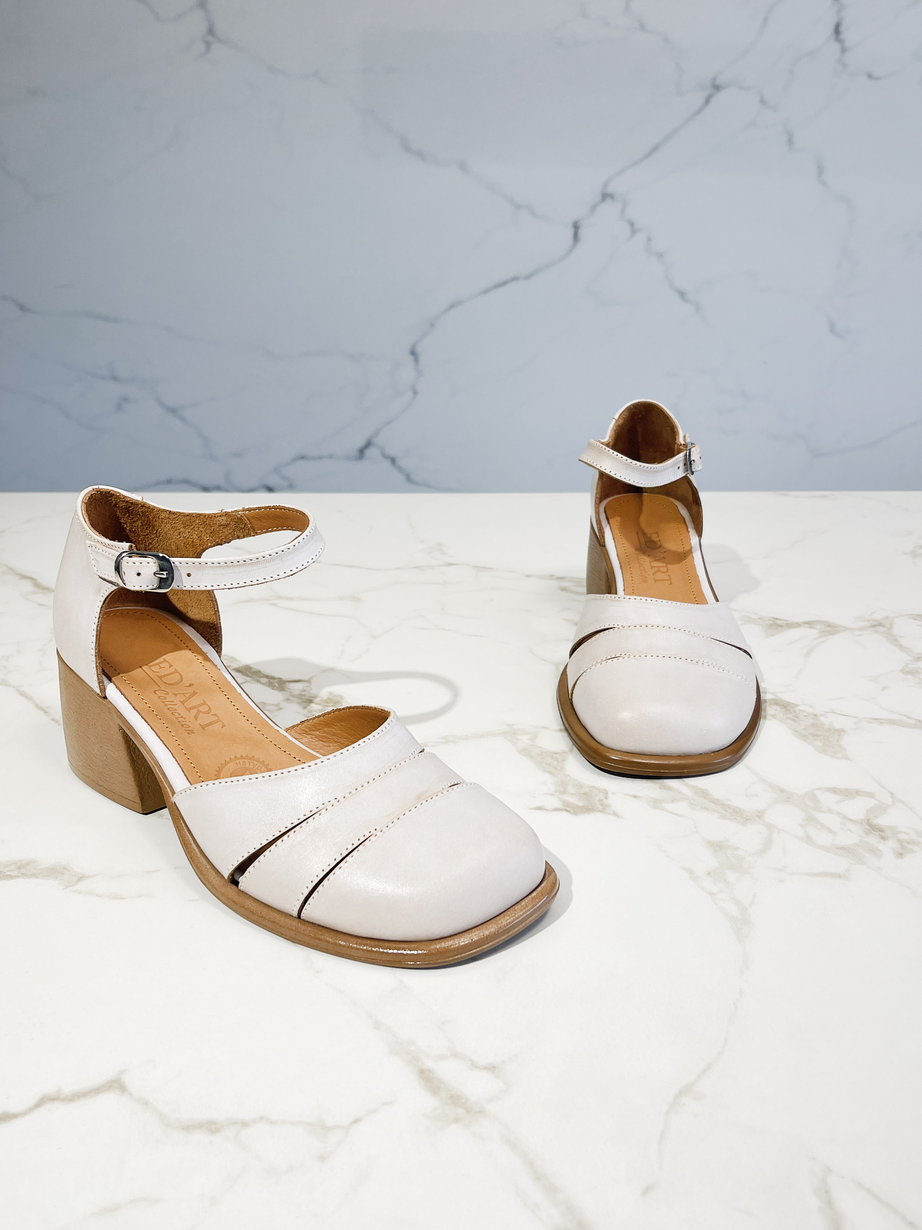 картинка Босоножки ED'ART 5032.23663'be. Вакса пудра+коричневый от интернет магазина