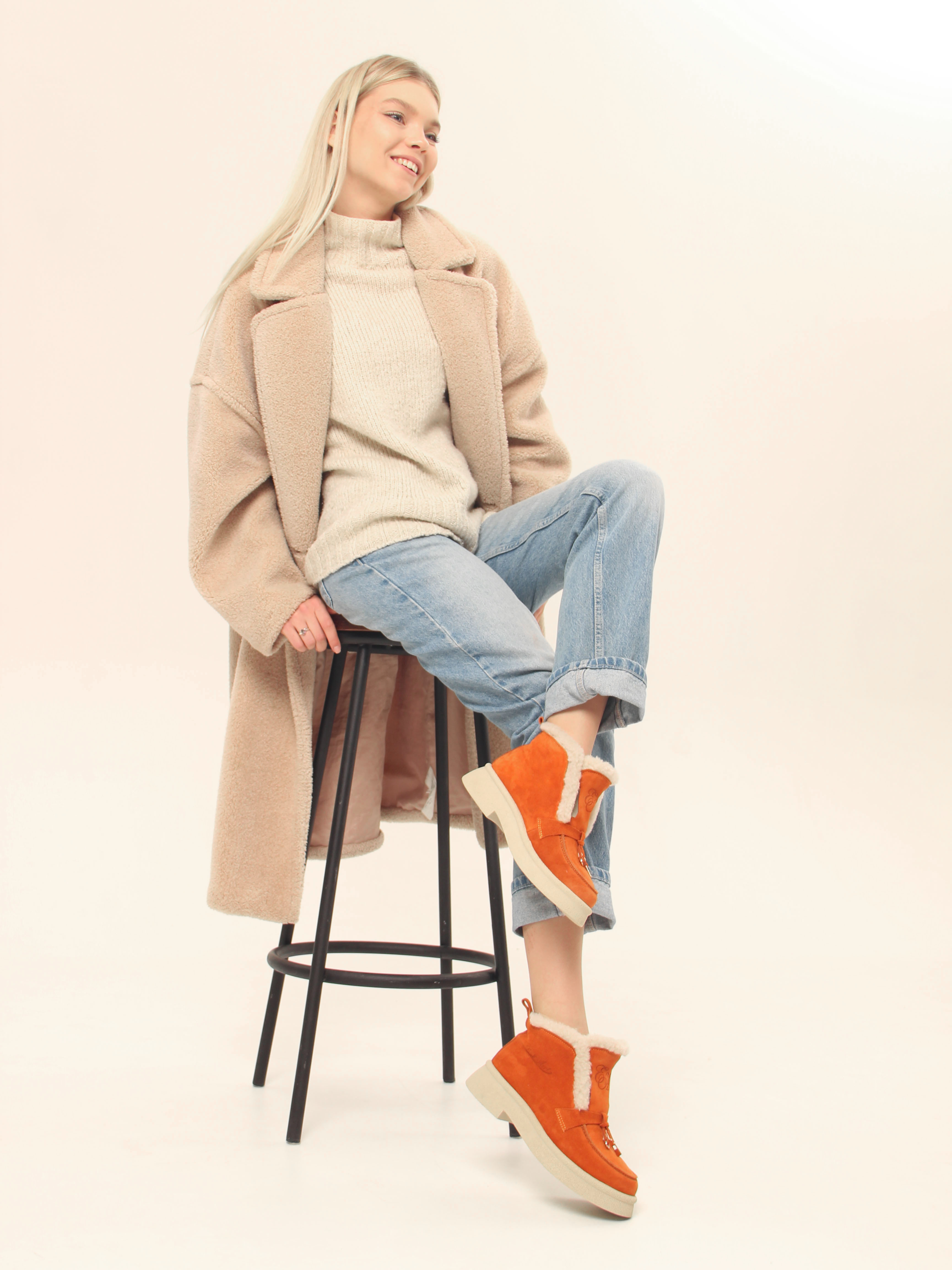 картинка Ботинки ED'ART 307.florida 'be.мандарин замша от интернет магазина