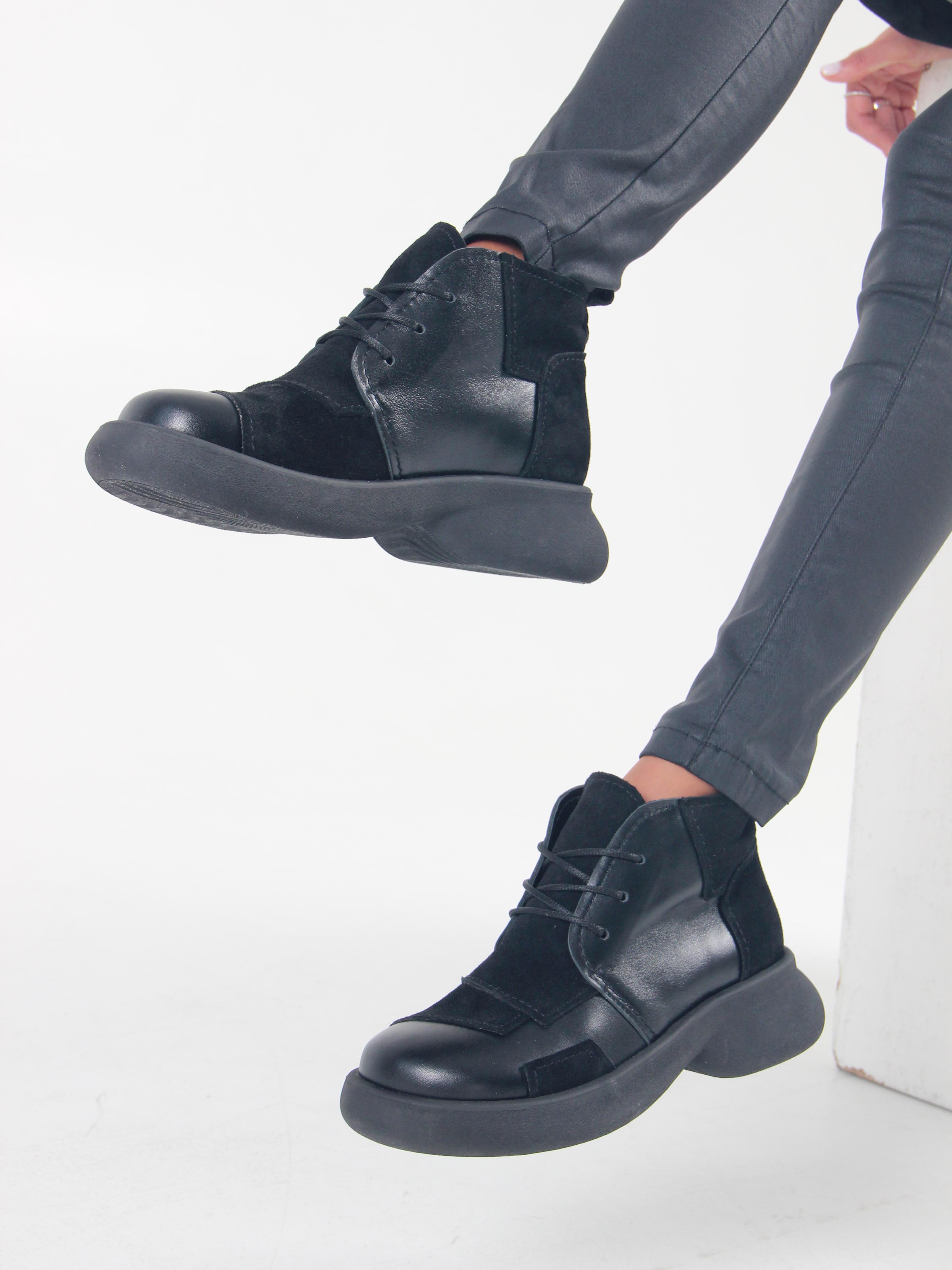 картинка Ботинки  ED'ART 305.927'bl. черный черная замша от интернет магазина