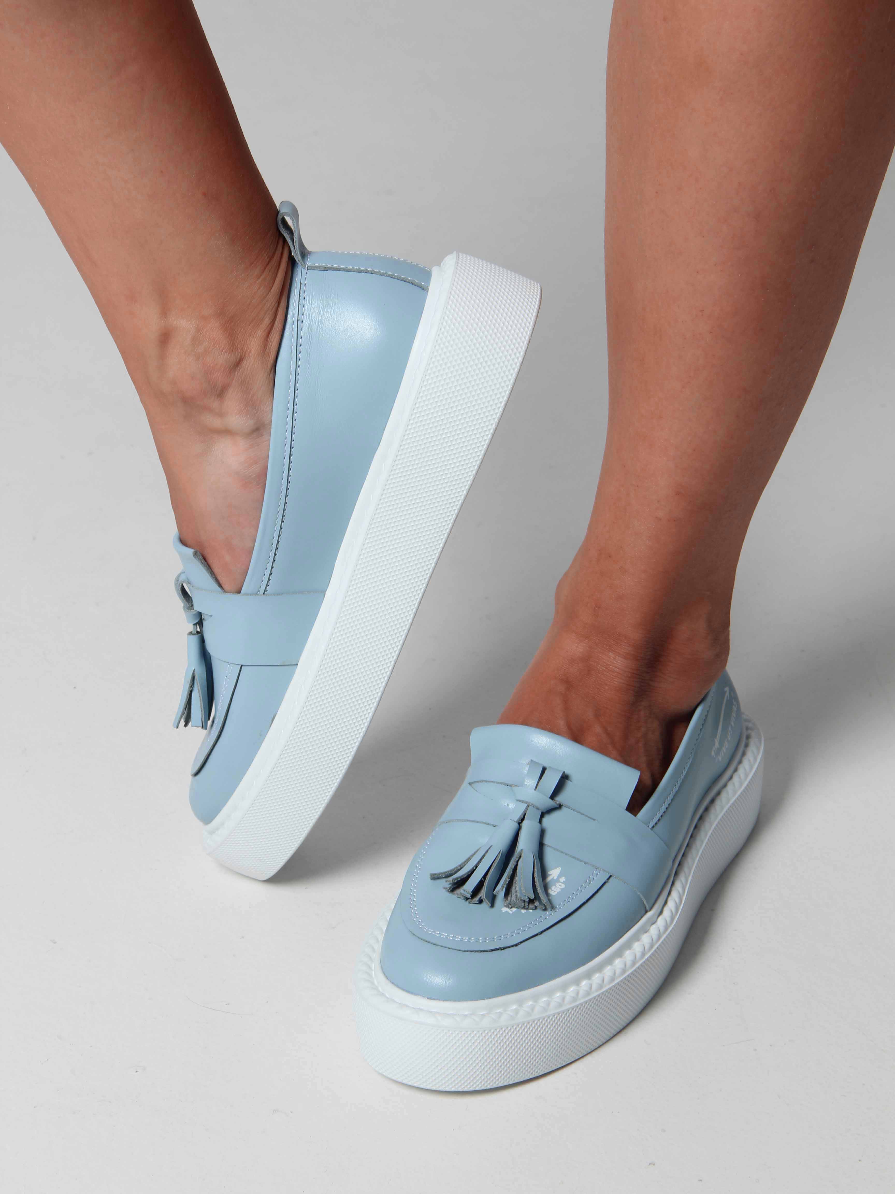 картинка Лоферы ED'ART 167.Lusi23'w. Голубой от интернет магазина