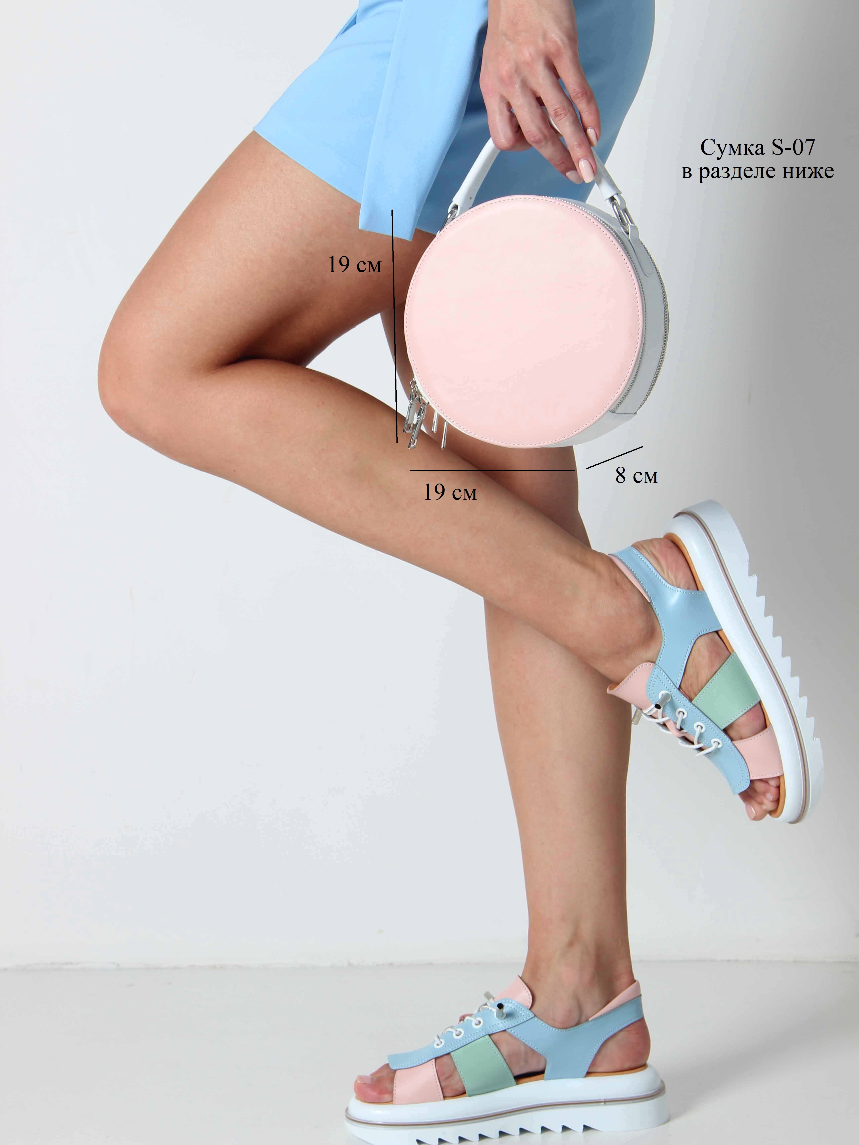 картинка Босоножки ED'ART 2029.2525'w. Голубой розовый мята от интернет магазина