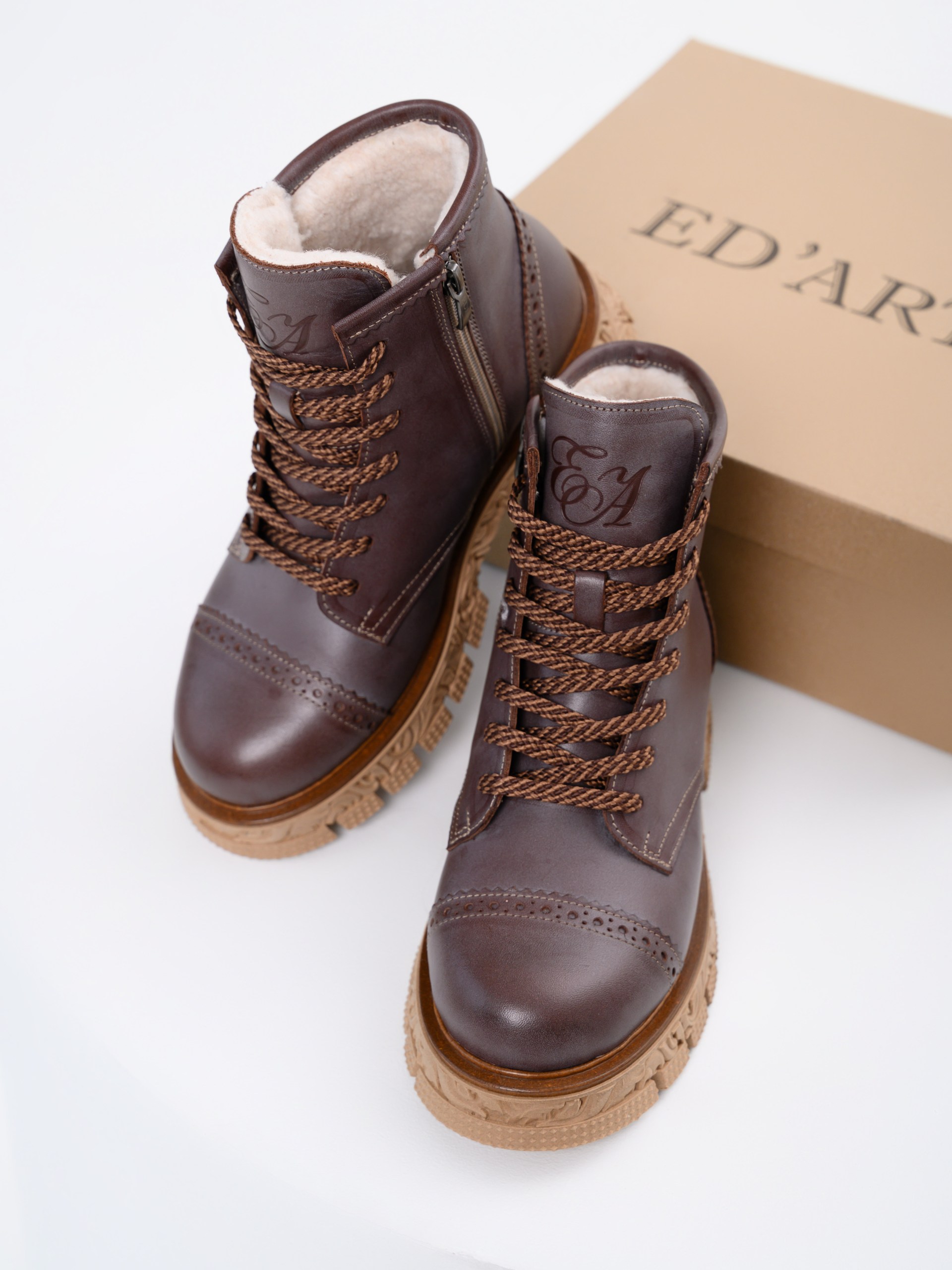 картинка Ботинки ED'ART 319.PODYUM141'br. Вакса коричневая от интернет магазина