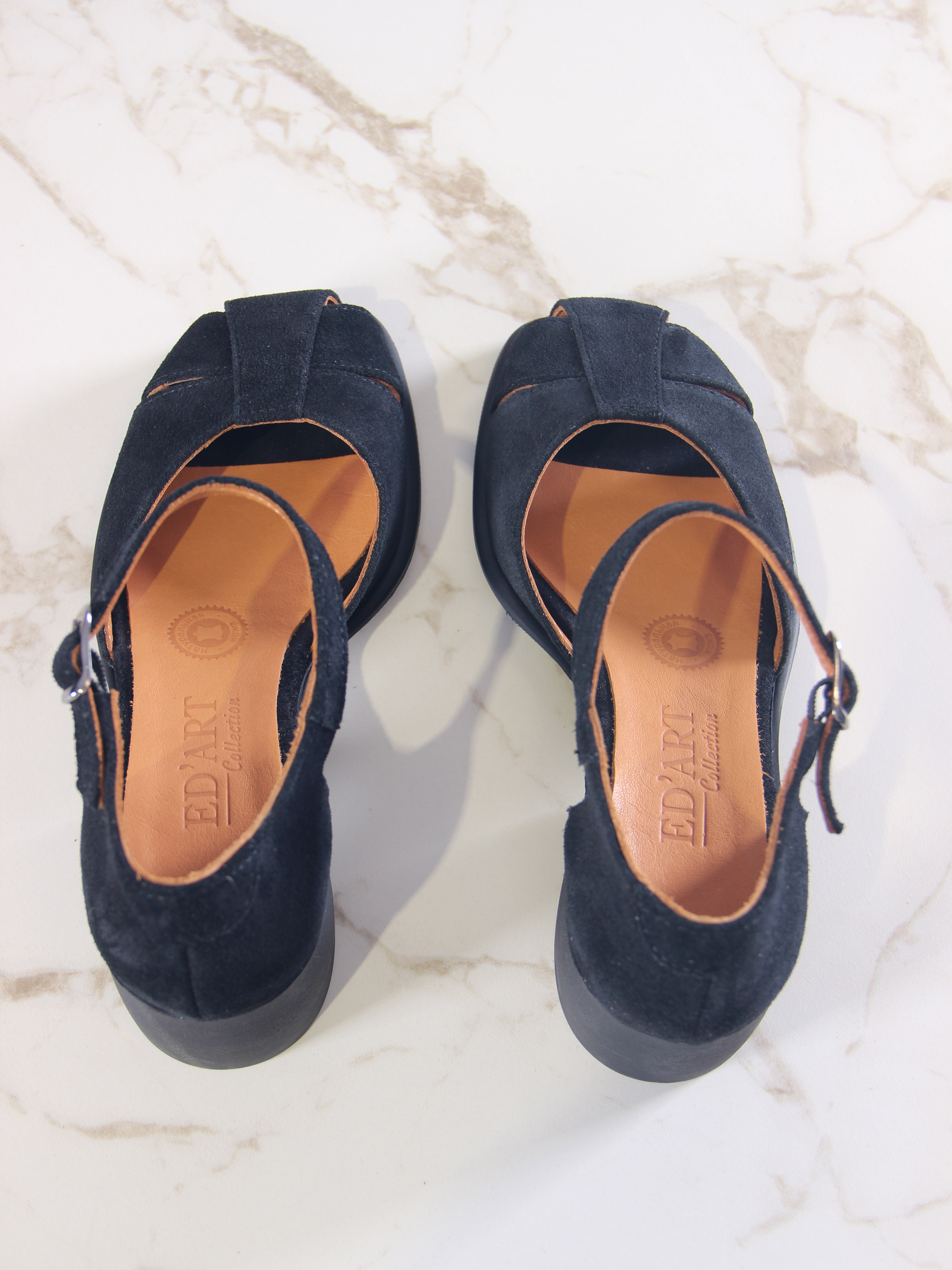 картинка Босоножки ED'ART 5033.23663'bl. Черная замша от интернет магазина